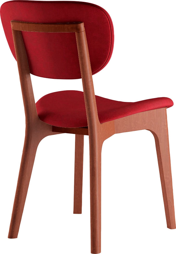 Home affaire Chaise »COZY Made in Italy« (Ensemble) 2 cuisGestell in Buche, Kirsch- oder Nussbaum, Massivholz, Design Stuhl