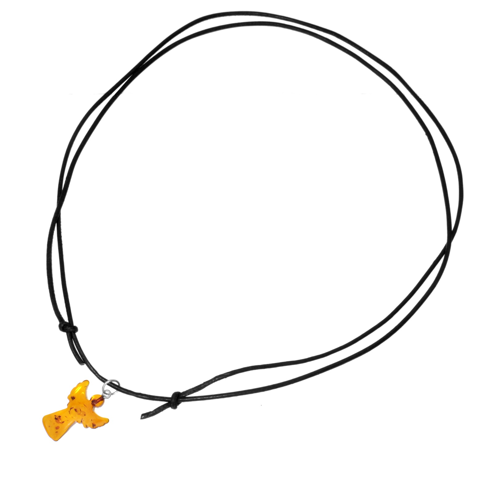 OSTSEE-SCHMUCK Chaîne avec pendentif »Ostsee-Schmuck Kette mit Anhänger Engel - Lederband«