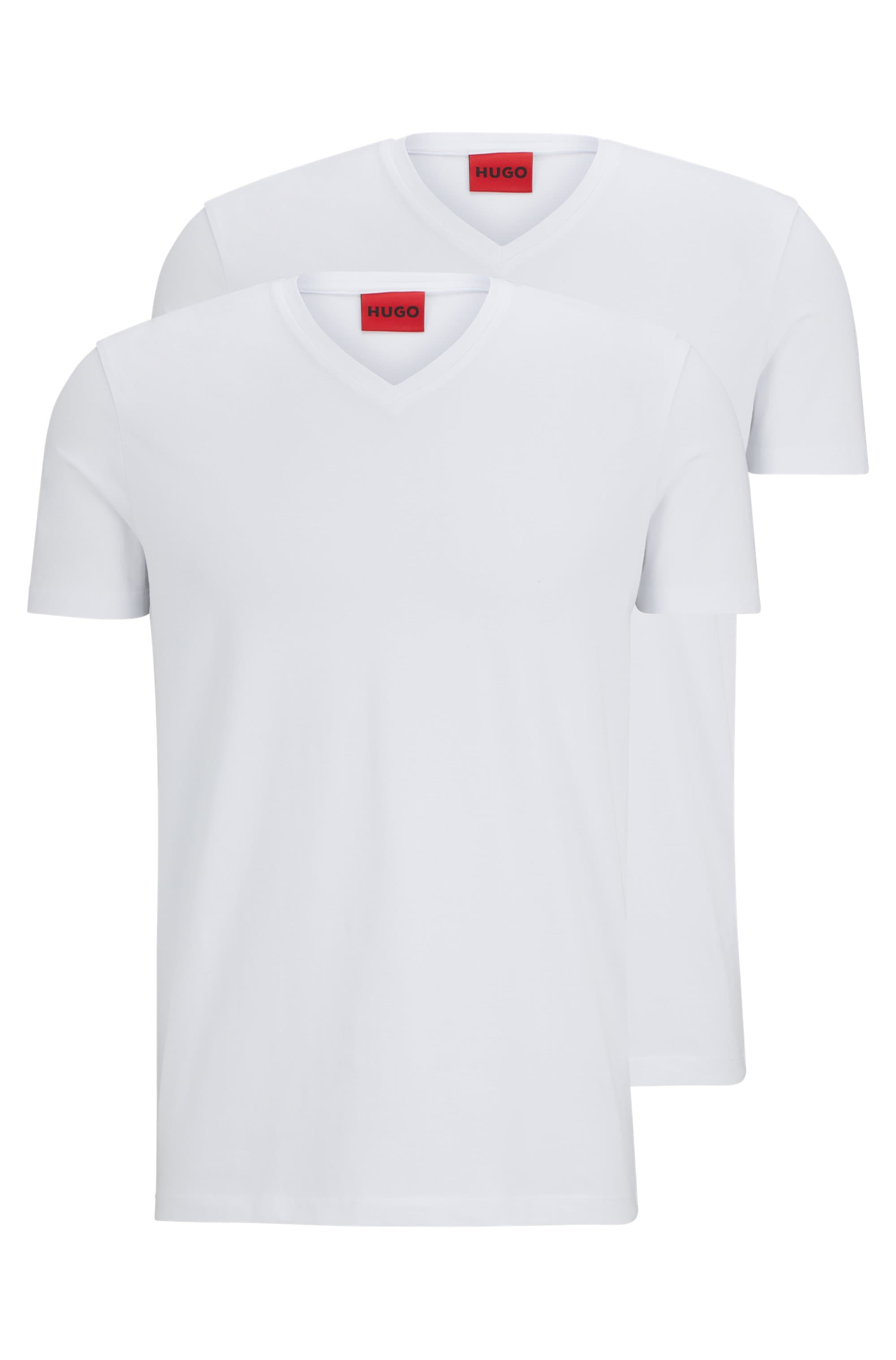 HUGO T-shirt »HUGO-V« Packung, 2er,  V-Ausschnitt, Slim-Fit, HUGO Logo-Print