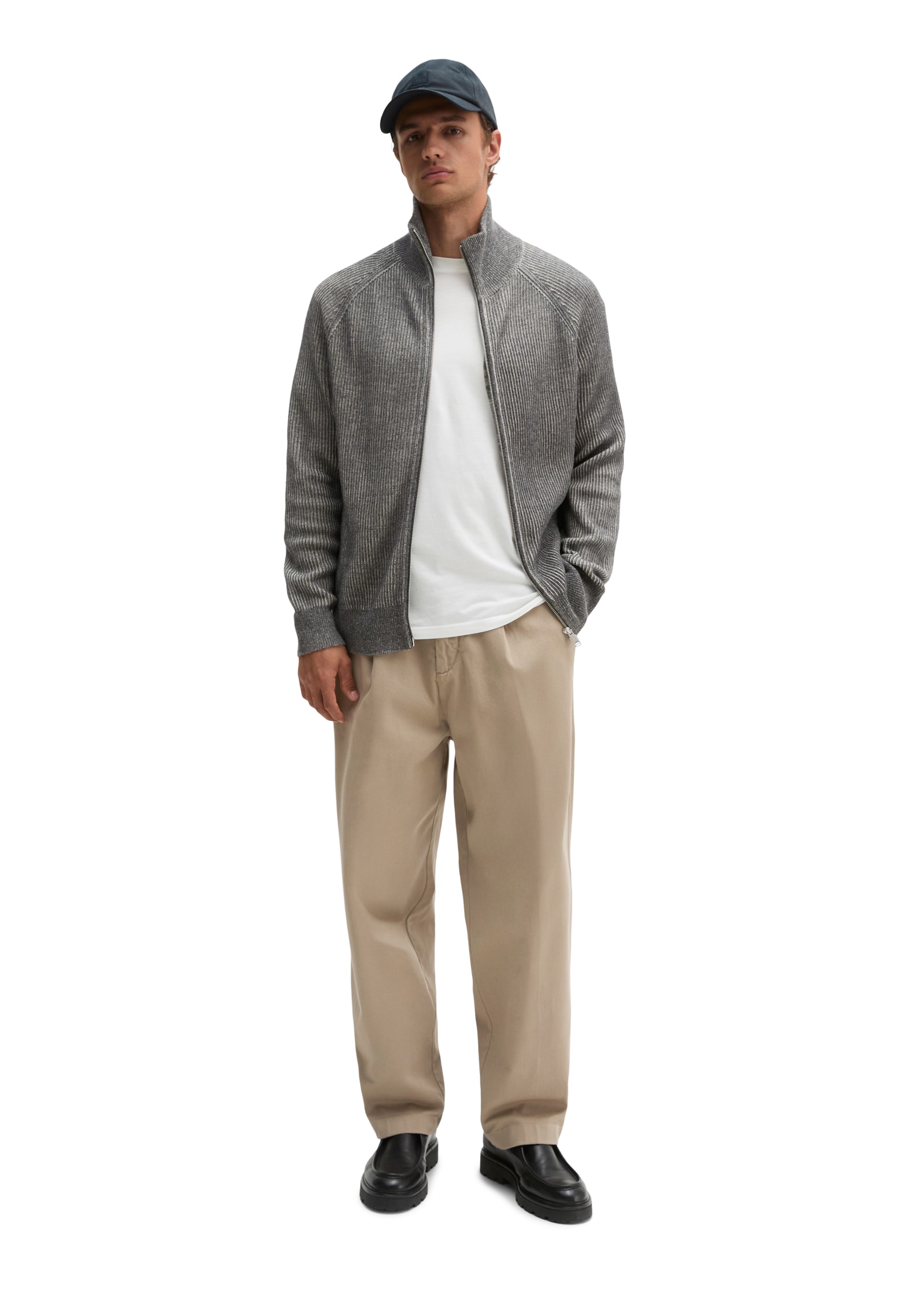 Marc O'Polo Strickjacke regular aus Bio-Baumwoll-Schurwoll-Mix