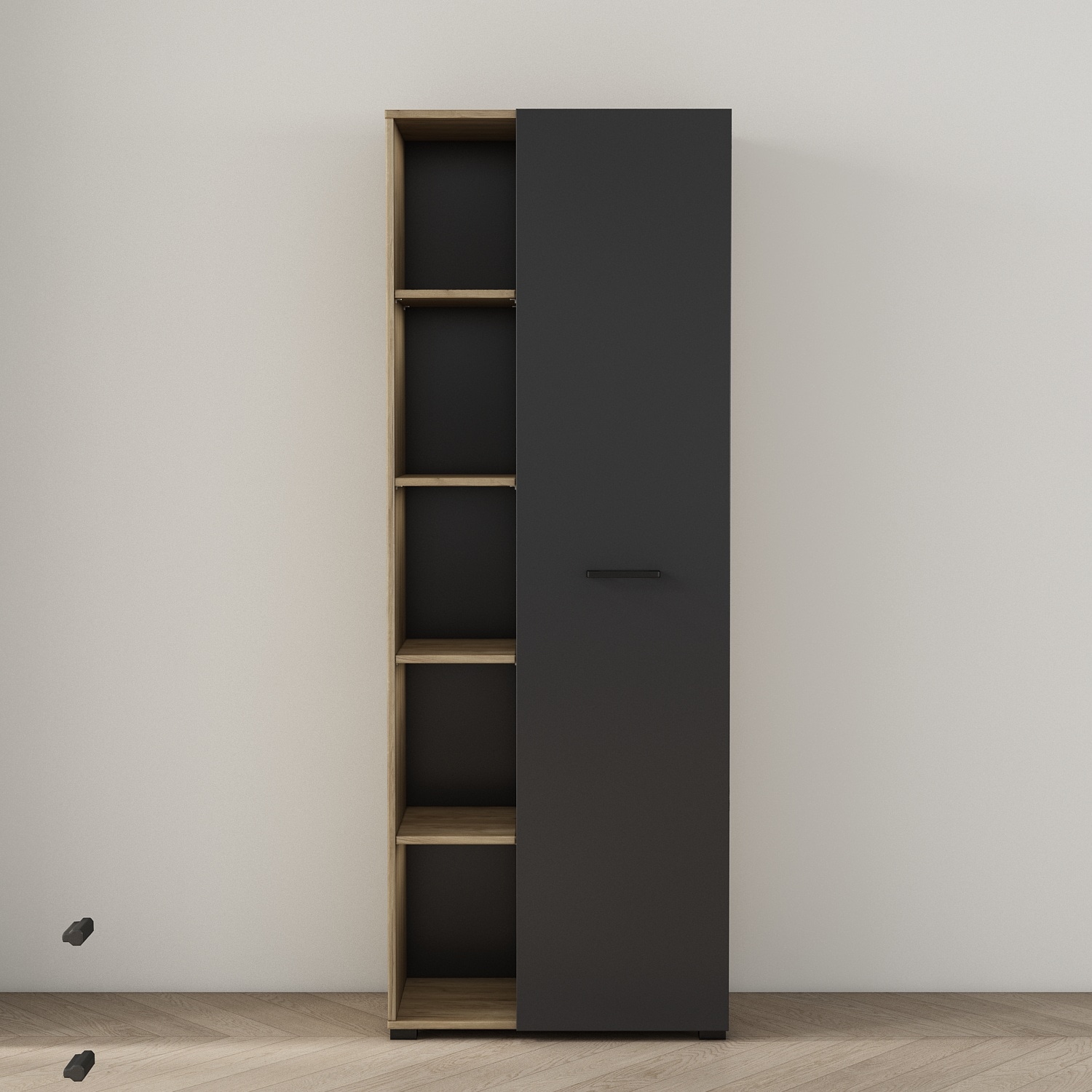GOODproduct Aktenschrank »Moid, moderner Mehrzweckschrank,« Masse: 64,5x41,5x175 cm, 5 Fächer mit viel Stauraum