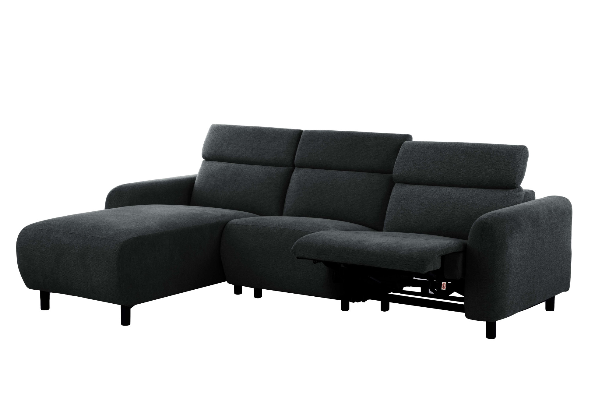 GOODproduct Ecksofa »SKAANE Struktur, L-Form, 274 cm, manuelle/elektrische Relaxfunktion,« rundes Design, Kopfteilverstellung, Federkernpolsterung