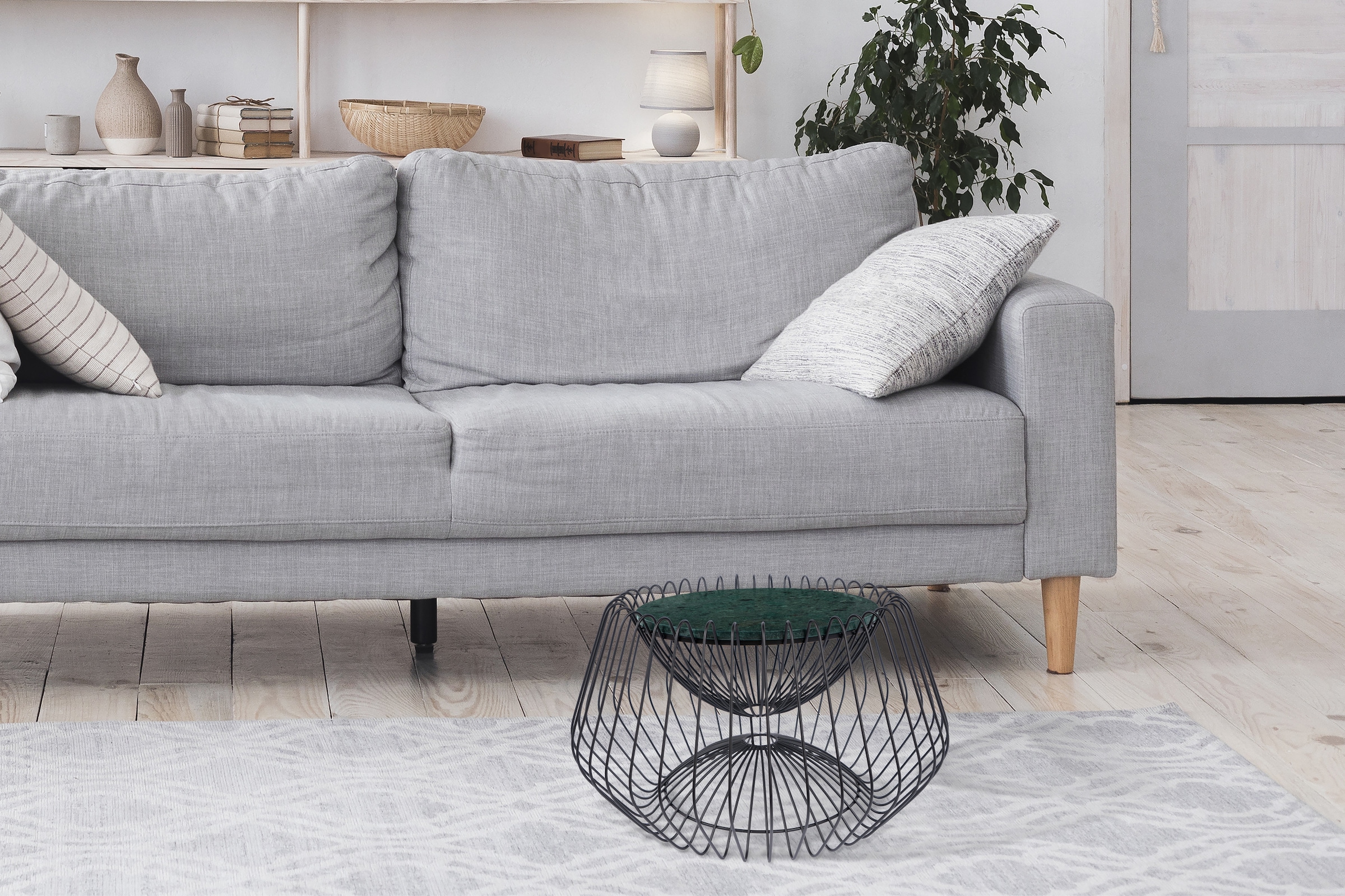 Kayoom Beistelltisch »Malibu 325, Beistelltisch mit edler Marmorplatte« 1 Stk. tlg. ø-Marmorplatte: ca. 37 cm, angesagtes Metalldesign, pflegeleicht