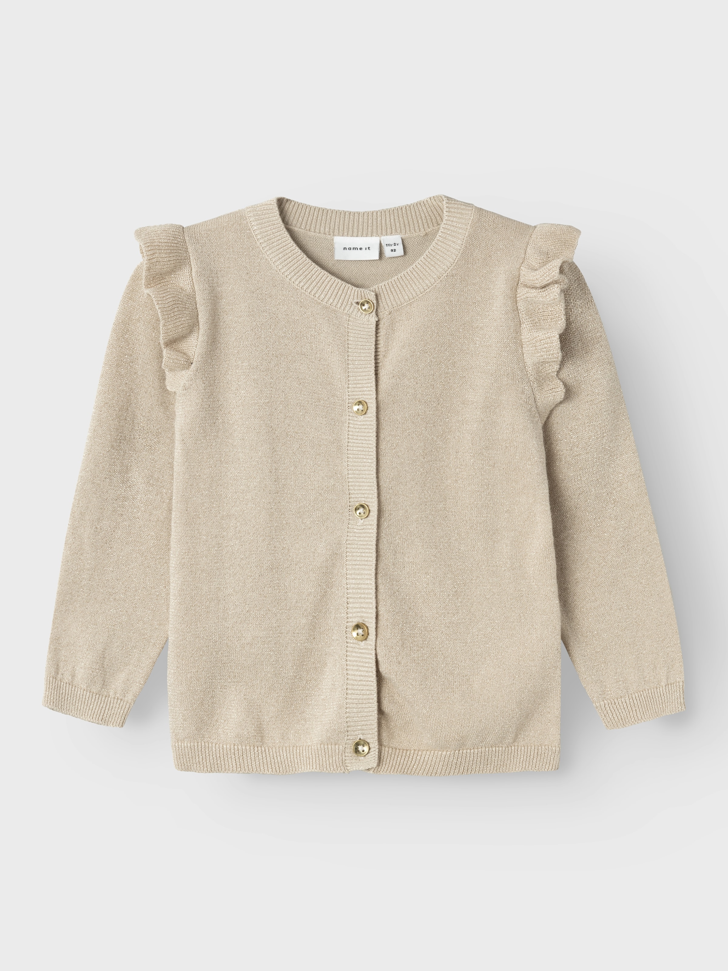 Name It Veste en tricot »NMFABINNE LS KNIT CARD NOOS« avec jolie volants aux épaules
