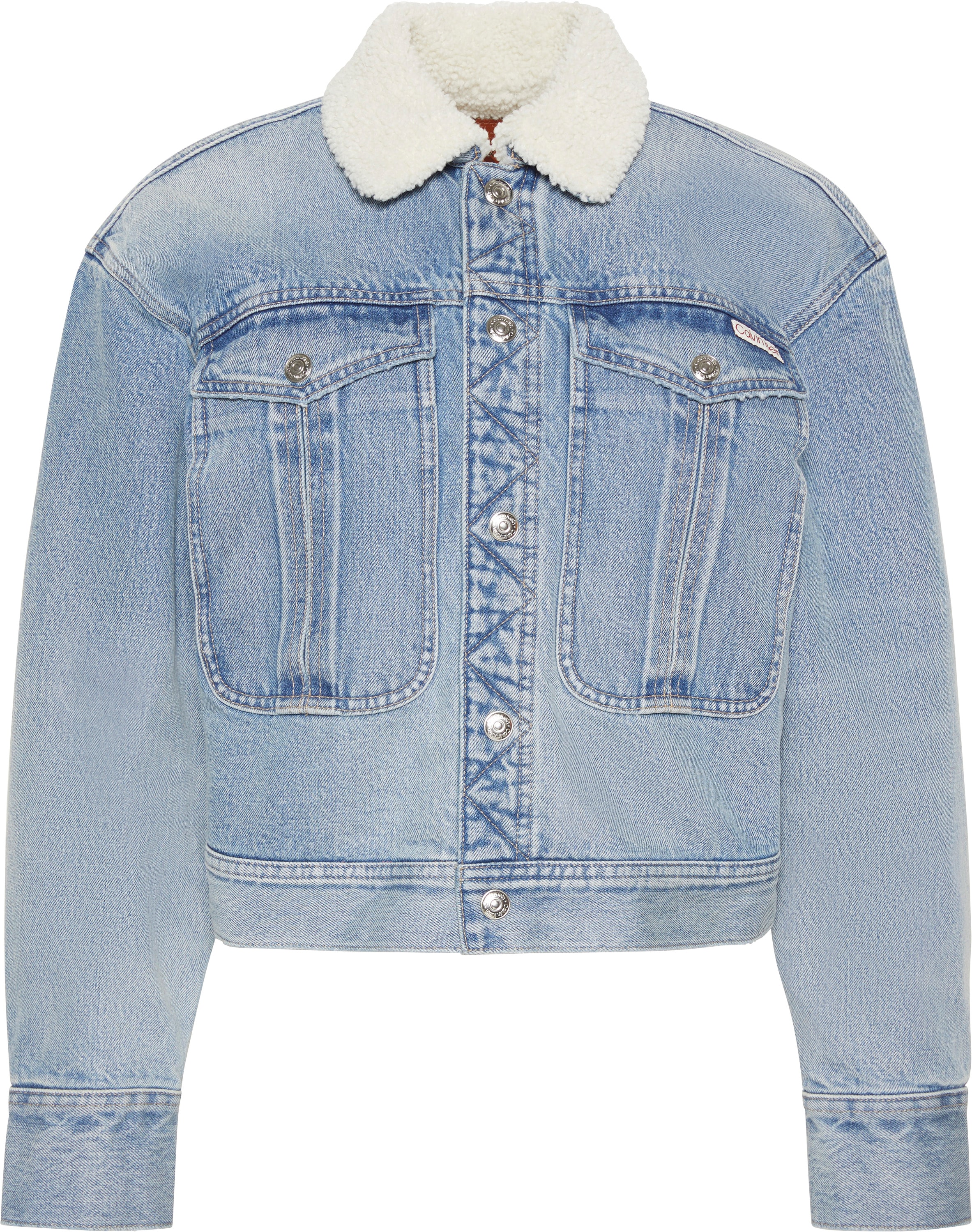 Calvin Klein Jeans Jeansjacke »SHERPA WOOL DENIM JACKET« ohne Kapuze Mit Rundhalsausschnitt, regular fit