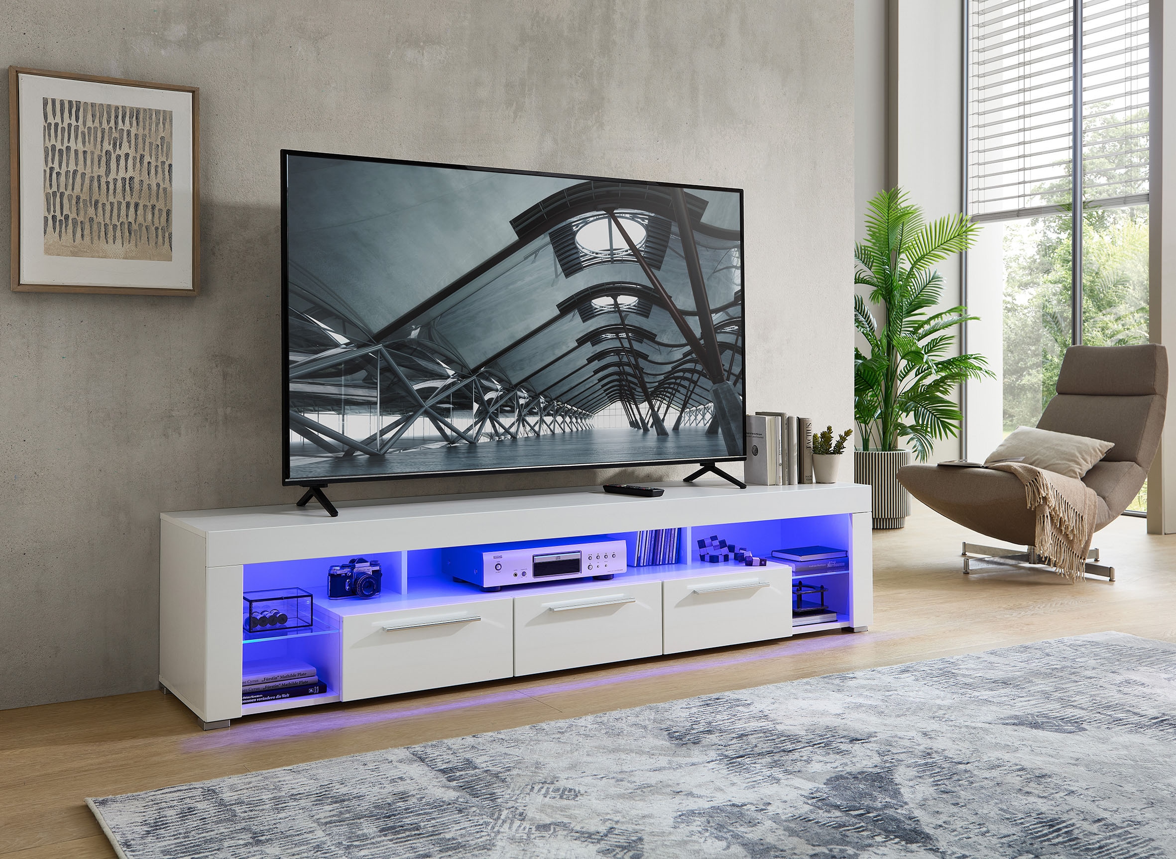 Stolkom TV-Schrank »Goal« 3 Schubkästen, 5 offenen Fächern, Stellmass 200/44/44 cm