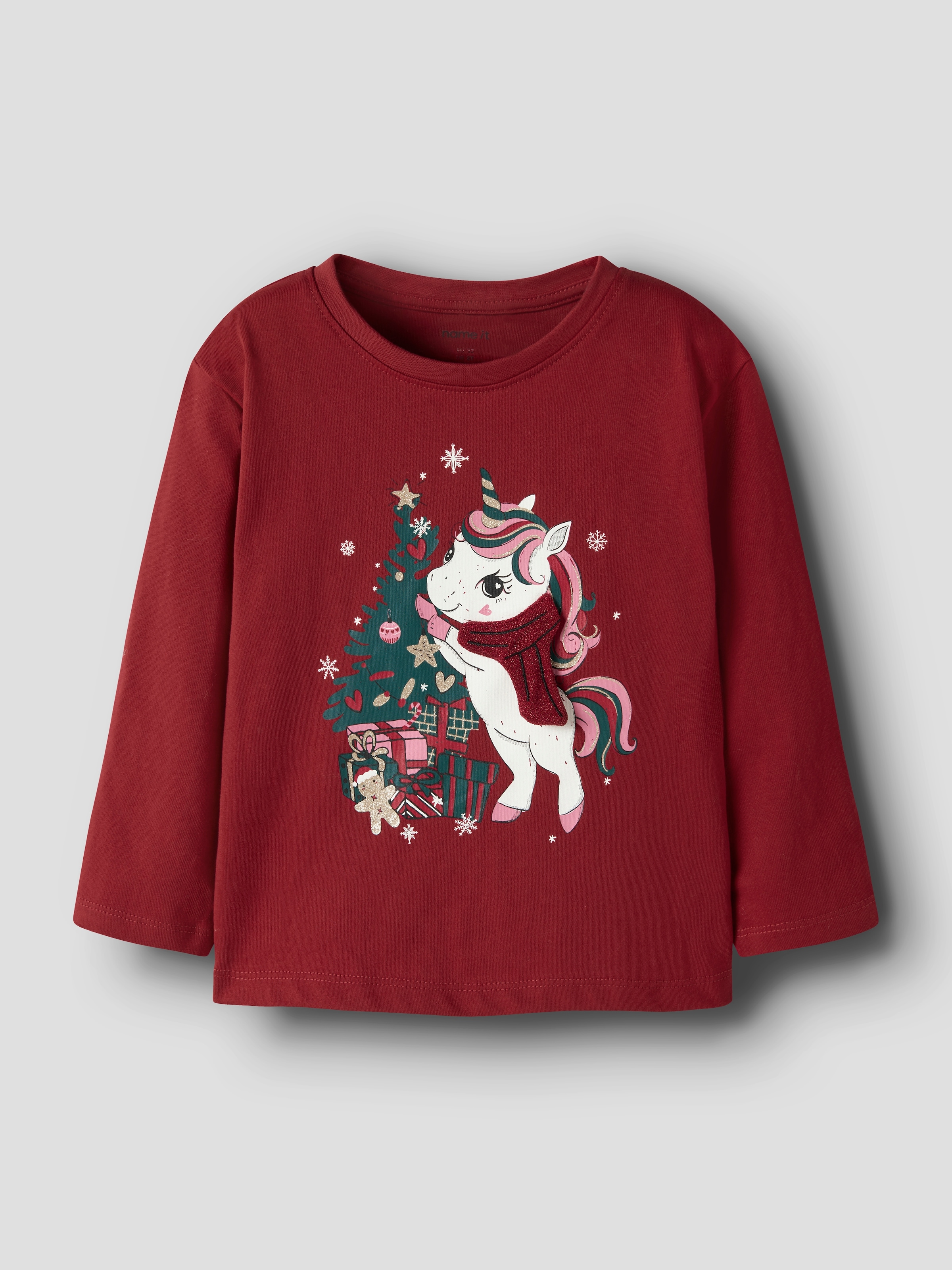 Name It T-shirt à manches longues »NMFREPOLER LS NREG TOP BOX« Noël, coton