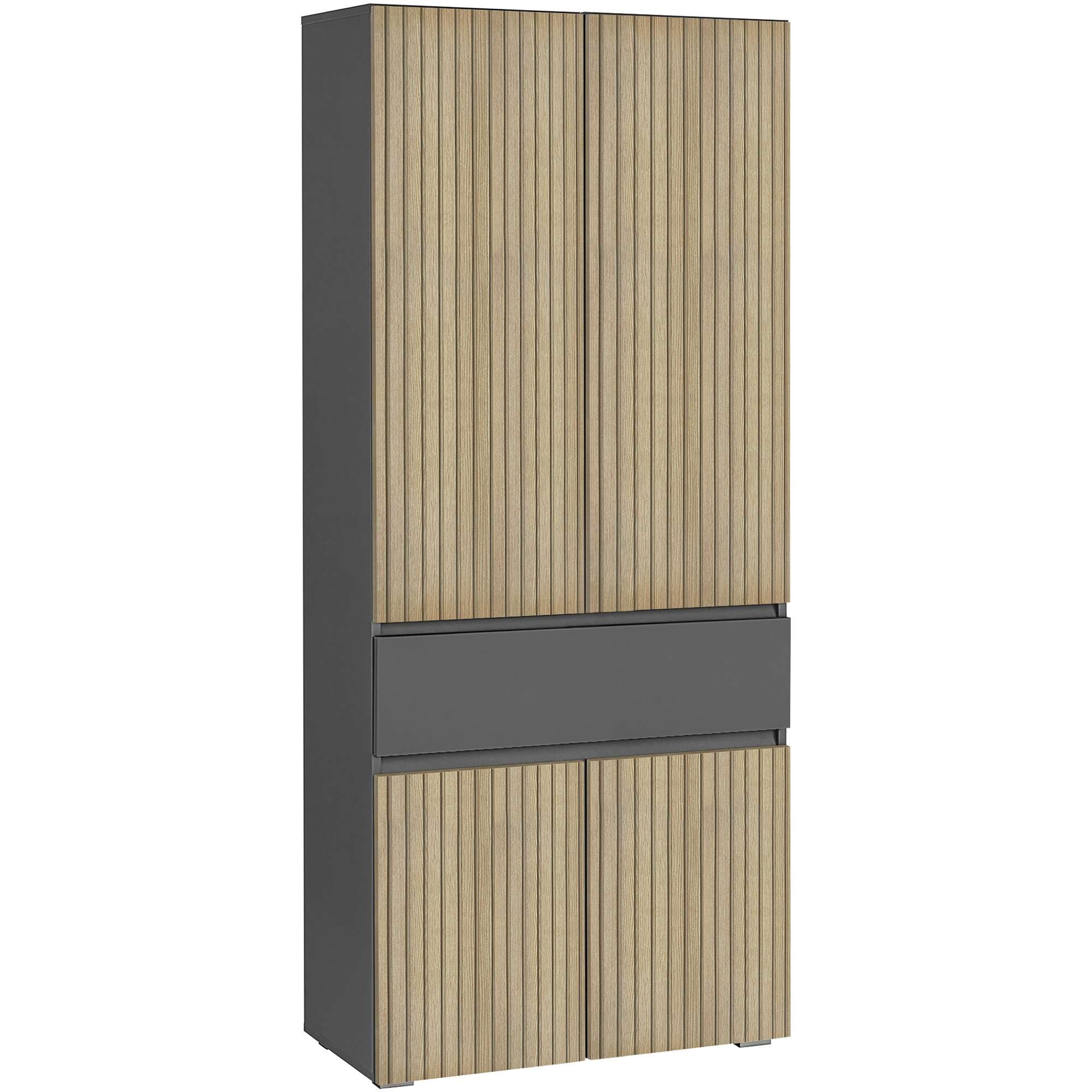 Home affaire Hochschrank »Wisla« mit 4 Türen & 1 Schublade, Breite 76 cm, Höhe 180 cm