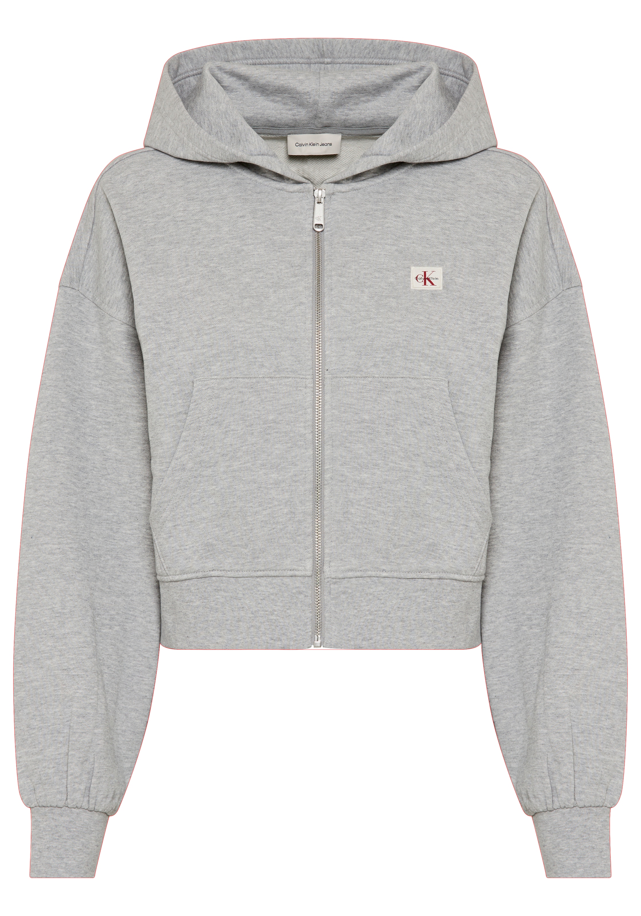 Calvin Klein Veste sweat »A- FRNCH TRRY BDG LG« coupe oversize, avec capuche, coton pur