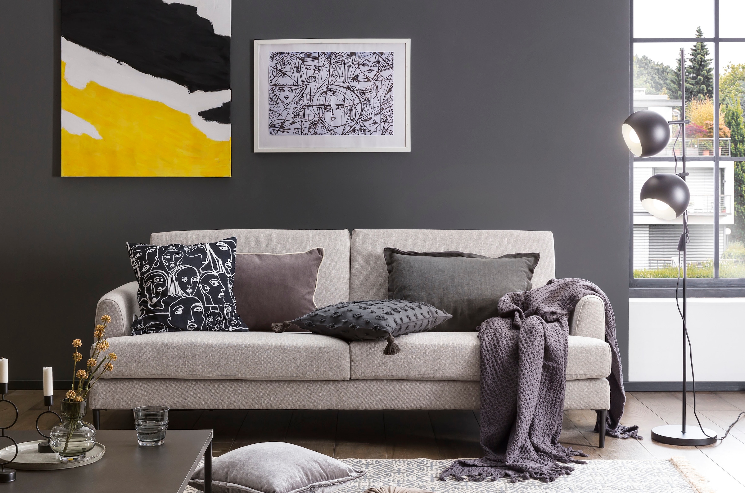 done.® Dekokissen »Velour Print Black Crowd« Beidseitig bedruckte Kissenhüle ohne Füllung, 1 Stück