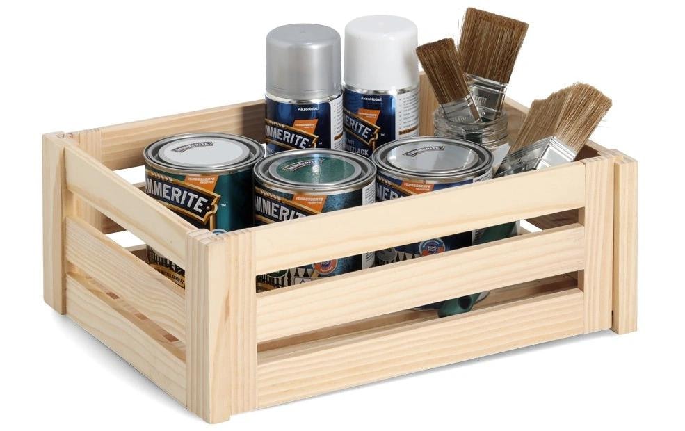 Zeller Present Allzweckkiste »'Leisten', Kiefer« natürliches Holz, vielseitig, Stecksystem