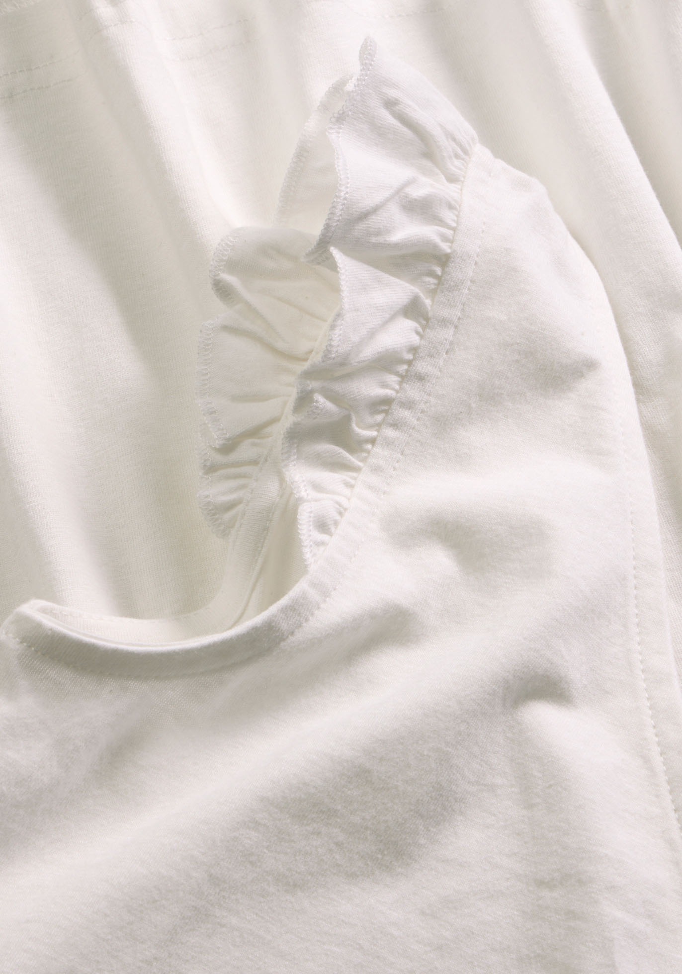 bonprix Shirttop lockerer loose fit, mit süsser Rüsche, aus Baumwolle