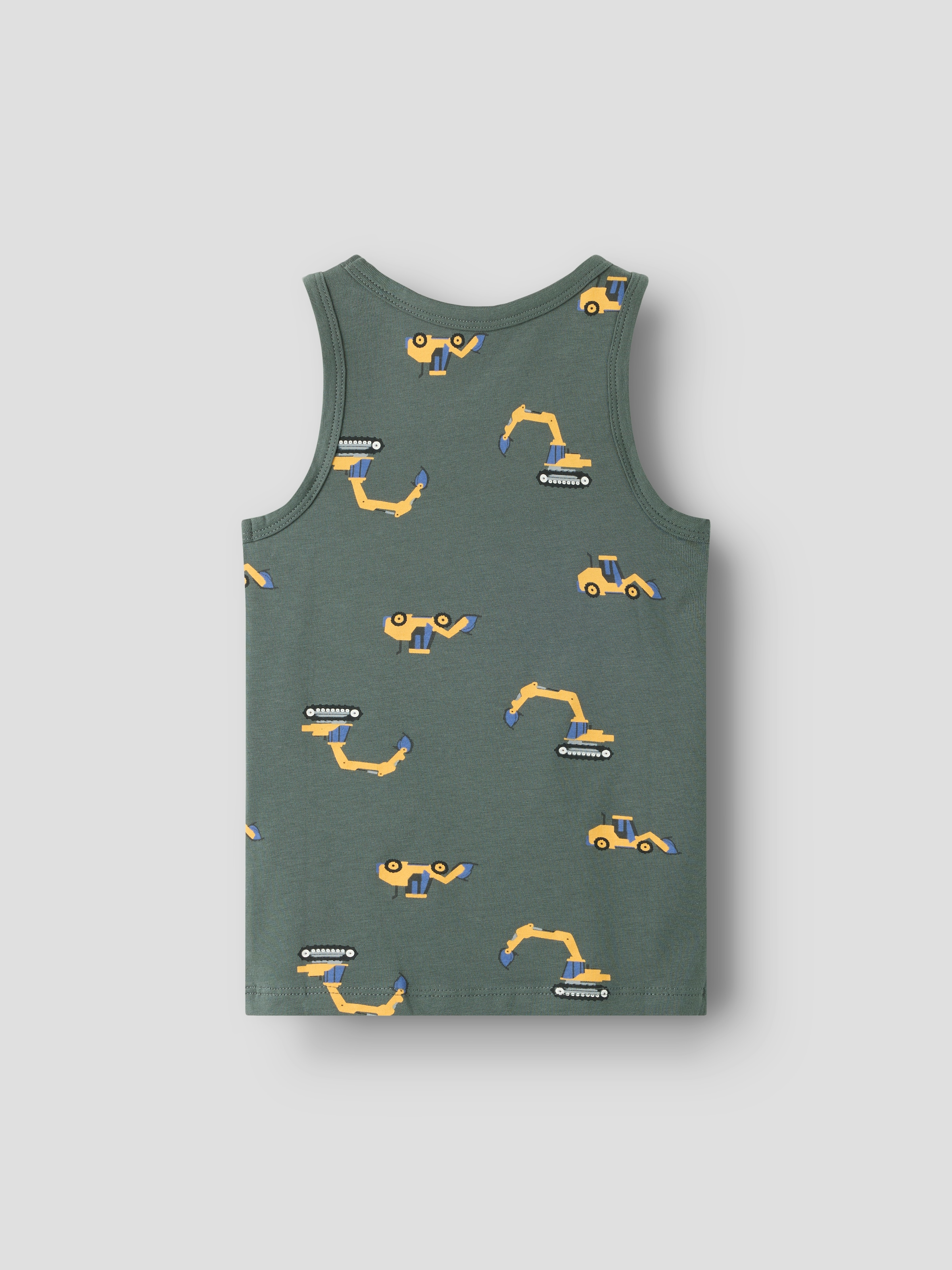 Name It Sous-chemise »NMMTANK TOP 2P EXCAVATOR NOOS« Paquet, 2 cuis mélange de coton, uni et imprimé en set