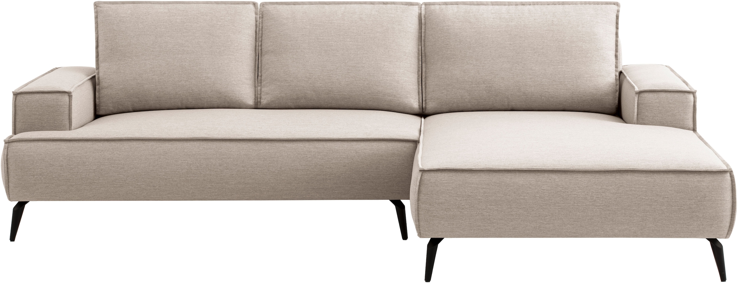 Home affaire Canapé d'angle »TVINNU, L-Form, 275cm, in Cord und Leinenoptik« wahlweise Recamiere rechts/links, schwarze Füsse, bequemer Sitzkomfort