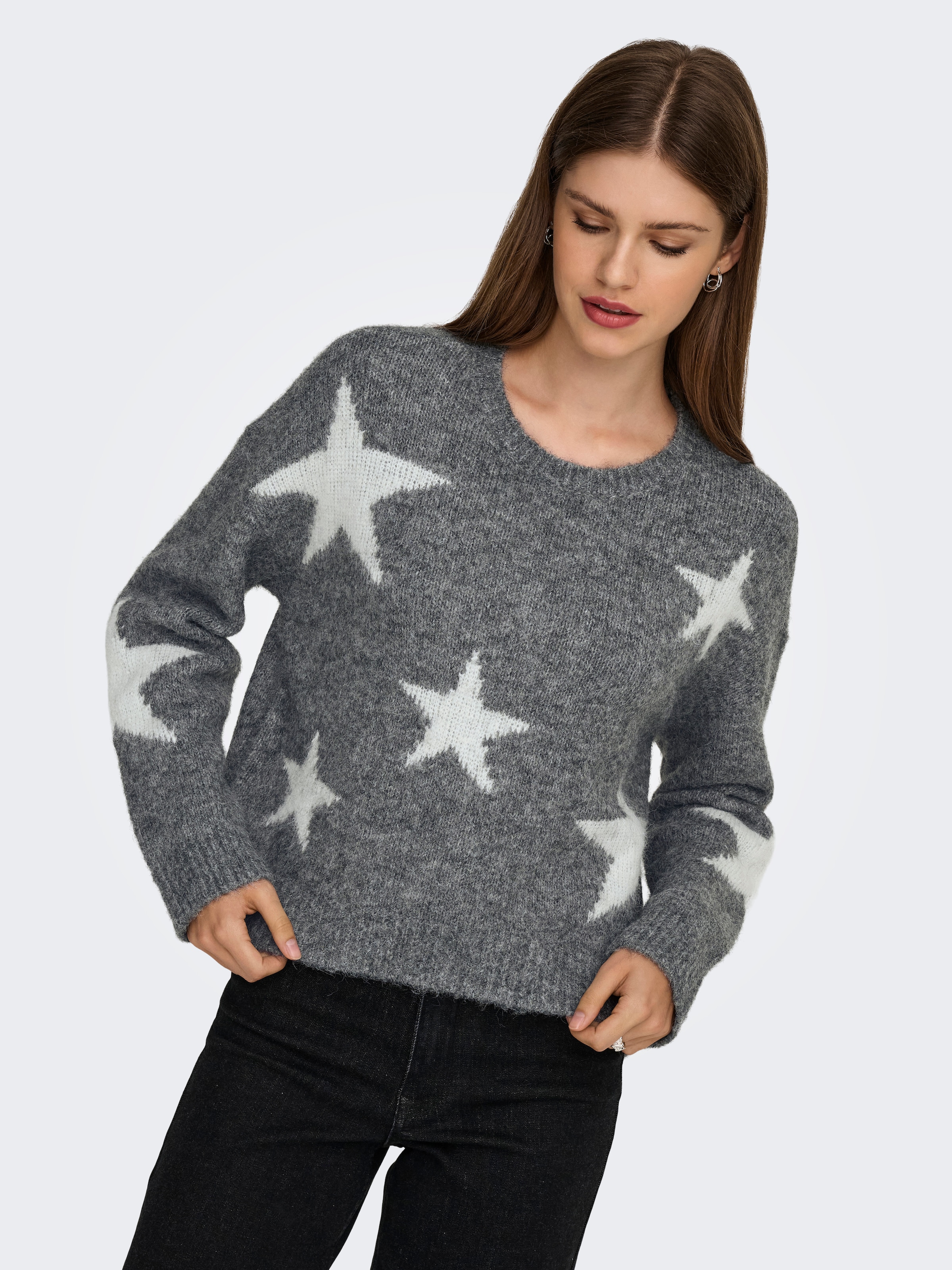 ONLY Strickpullover »ONLAZU LS STAR O-NECK KNT«