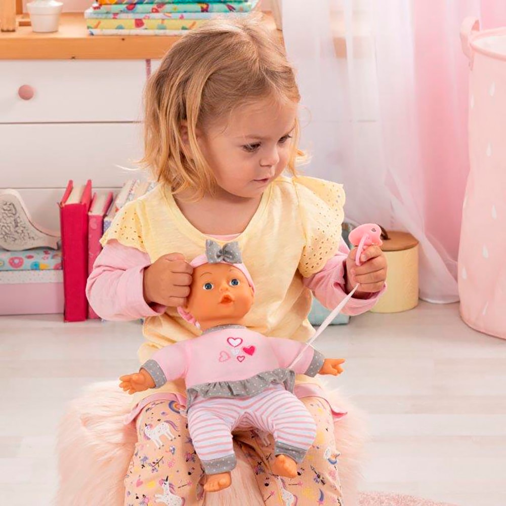 Bayer Poupée bébé »Puppe, 30 cm rosa/grau«