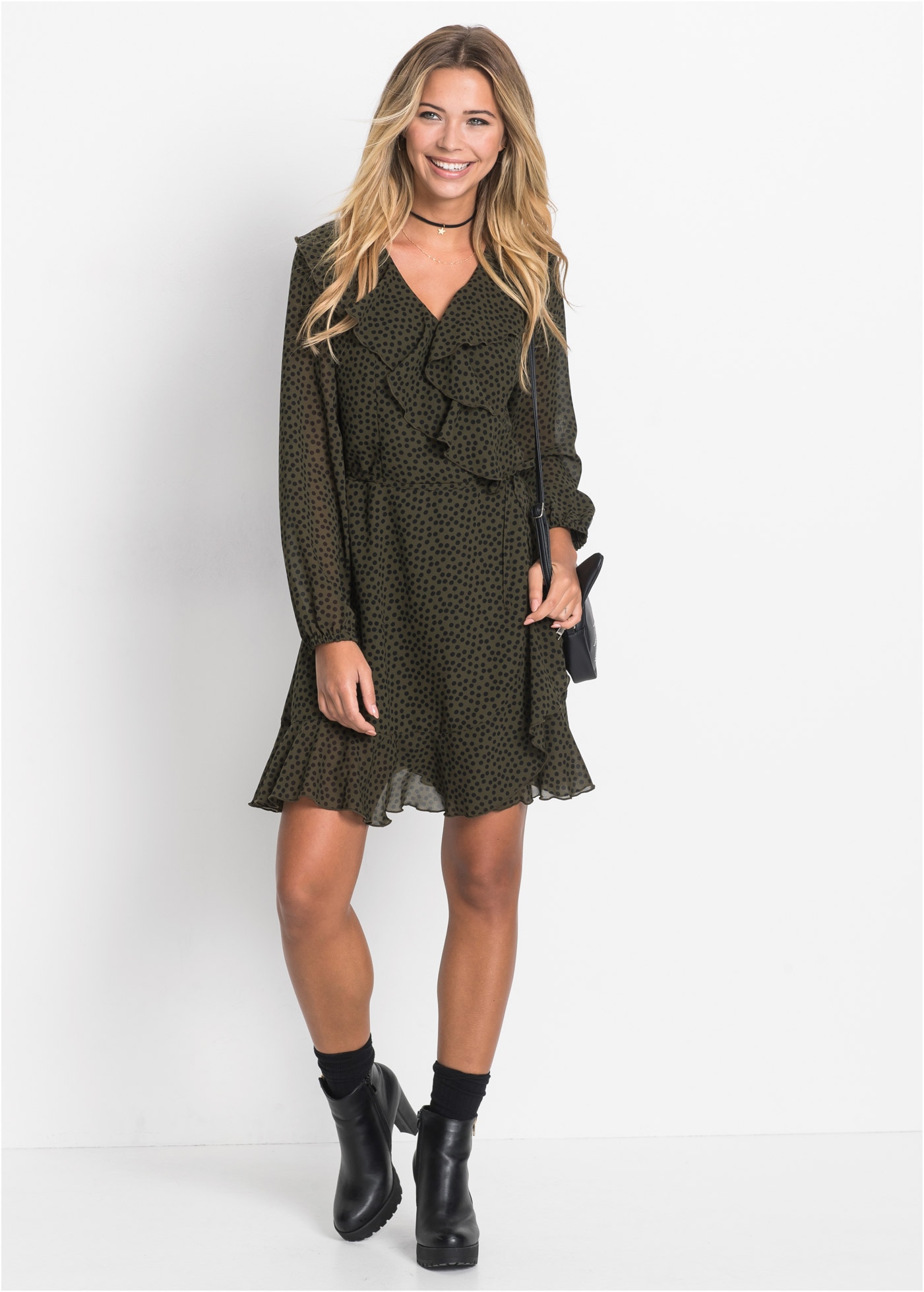 bonprix Mini-robe »Minikleid in Wickeloptik« Minikleid in Wickeloptik