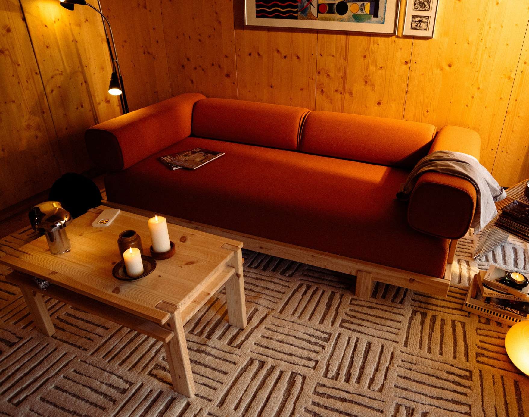 Karup Design Schlafsofa »Stay Sofa Bed, mit Bettfunktion & Boxspring, 3 Sitzer aus Massivholz« Boxspring-Matratze mit Sprungfedern, 90 x 200 cm, Made in Europe
