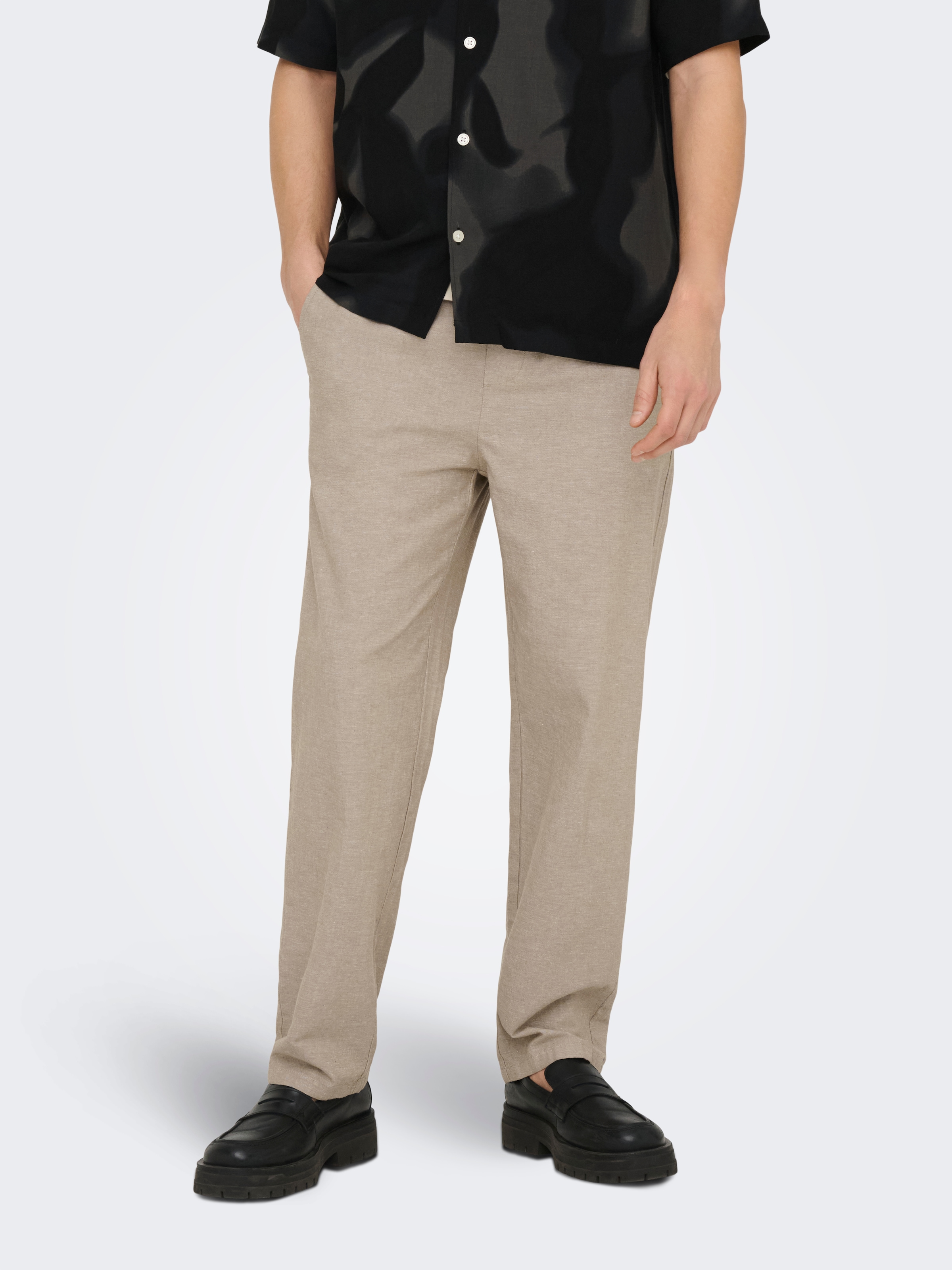 ONLY & SONS Schlupfhose »ONSSINUS LOOSE 0007 COT LIN PANT NOOS«  Baumwolle mit Leinen, locker geschnitten