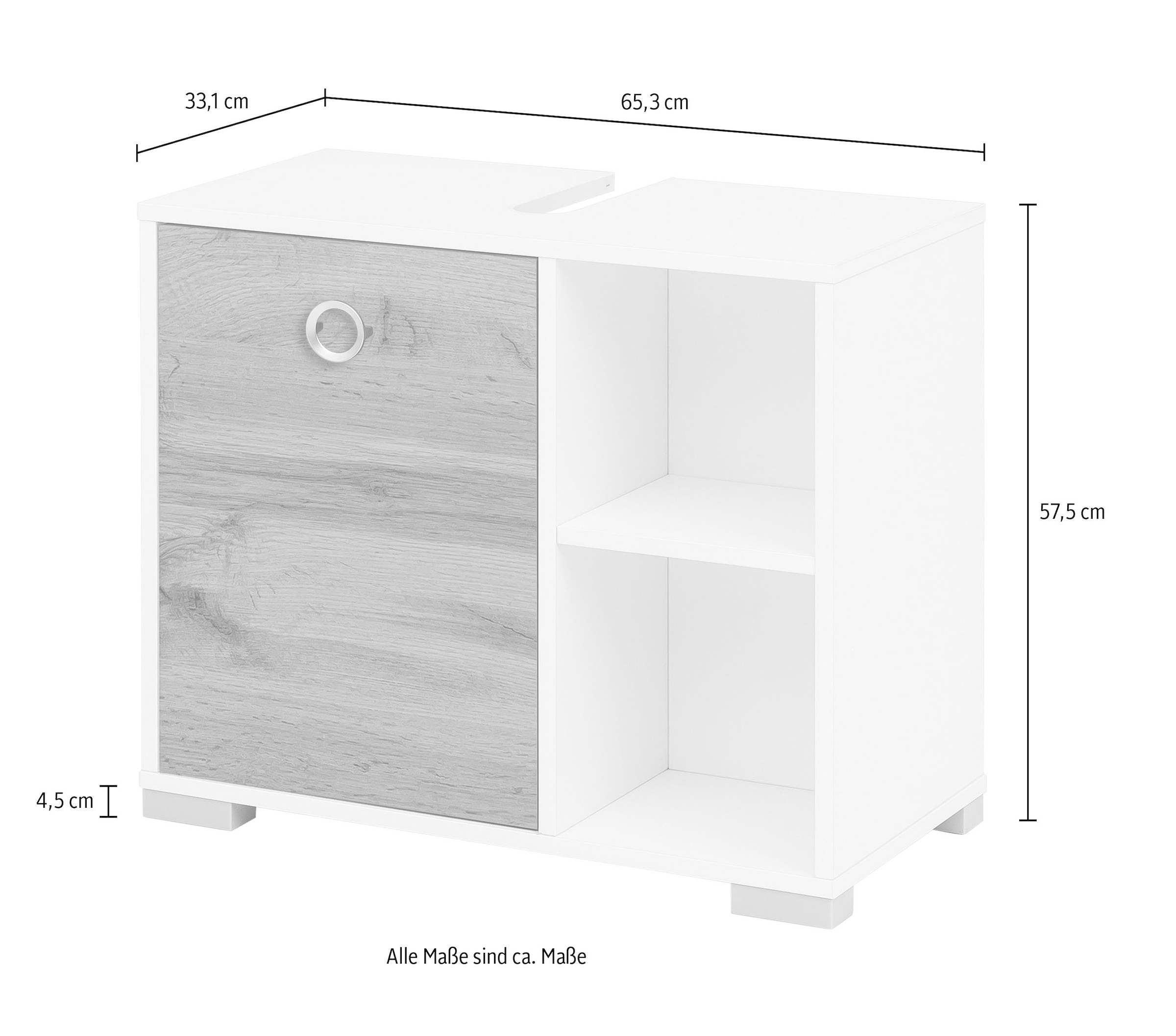 welltime Armoire sous lavabo »Kimi, Breite 65,3 cm« 1 cuis tlg. Made in Germany