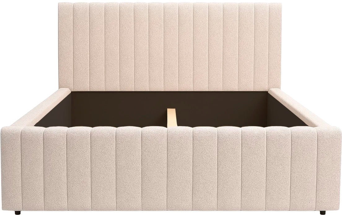 Home affaire Polsterbett »MOIVRE wahlweise mit/ohne Bettkasten, Breite Liegefläche 160/180 cm« Stauraumbett, Doppelbet mit Kopfteil, ohne Matratze, 2 Breiten