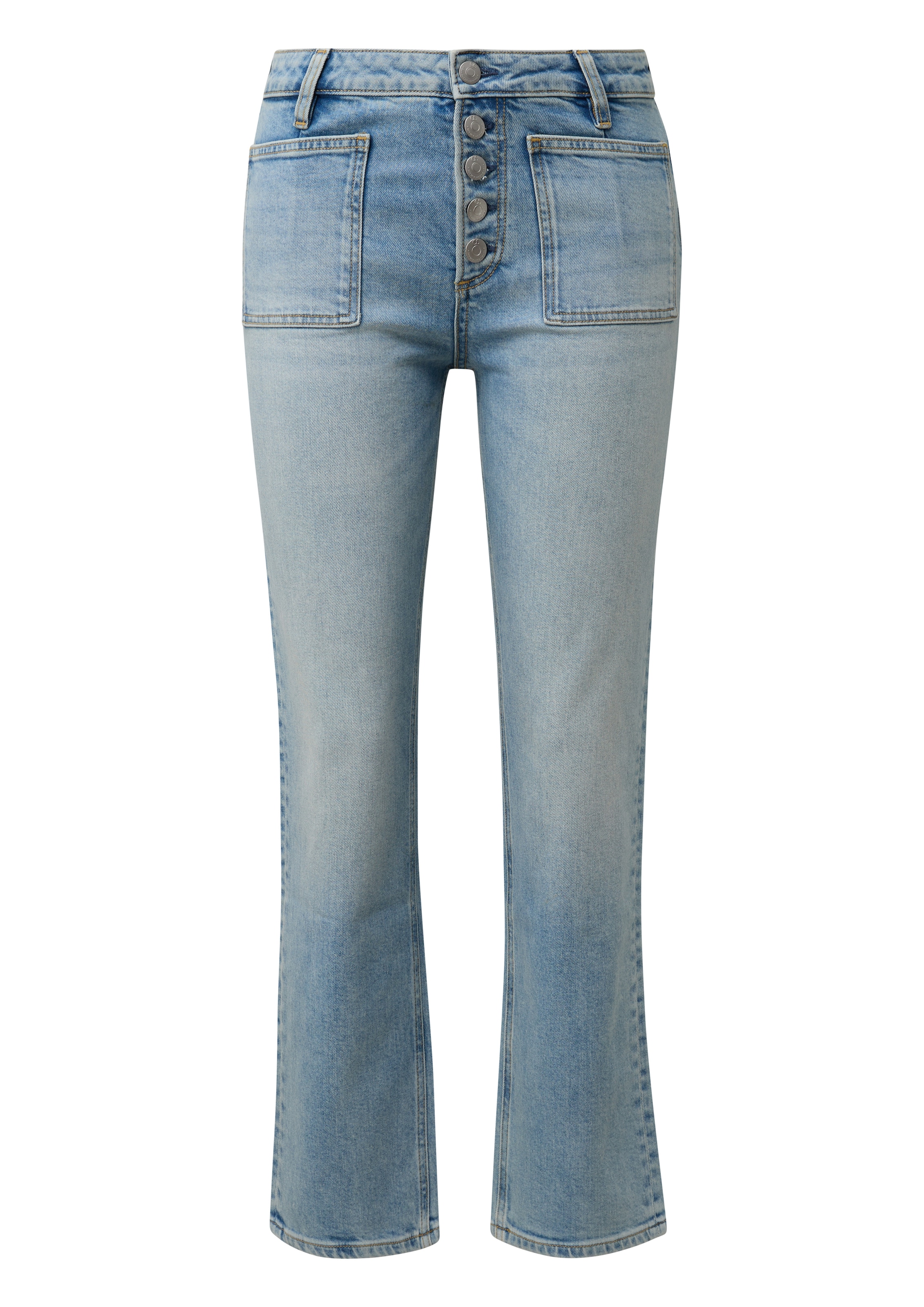 QS Bootcut-Jeans mit Stretch und aufgesetzten Taschen