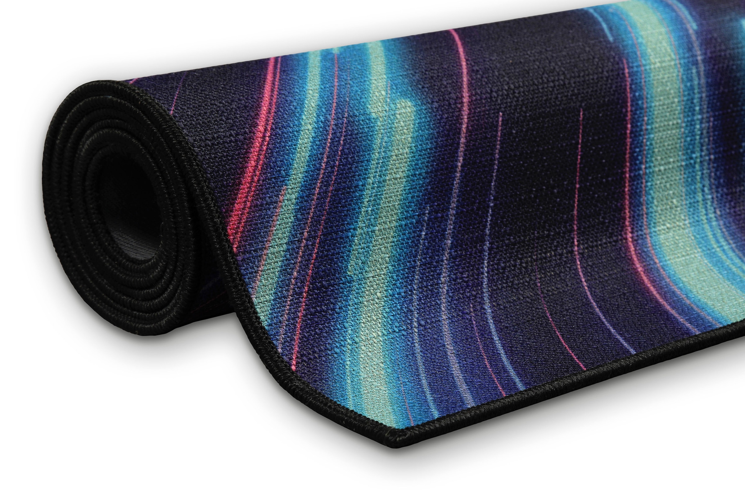 Wecon home Teppich »Neon Horizon« rechteckig 5 mm Höhe Gamer Teppich, gewebt, futuristisch, robust, Gaming Room, rutschfest