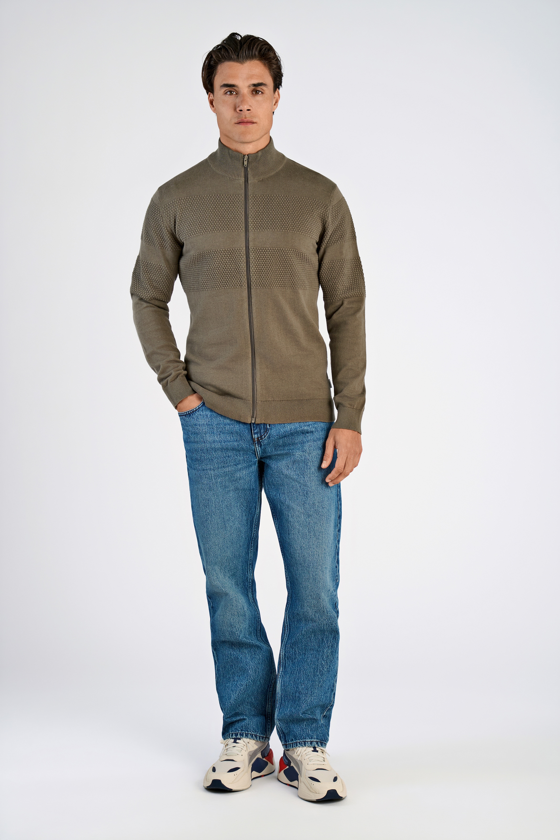 LINDBERGH Strickjacke mit Stehkragen und Reissverschluss