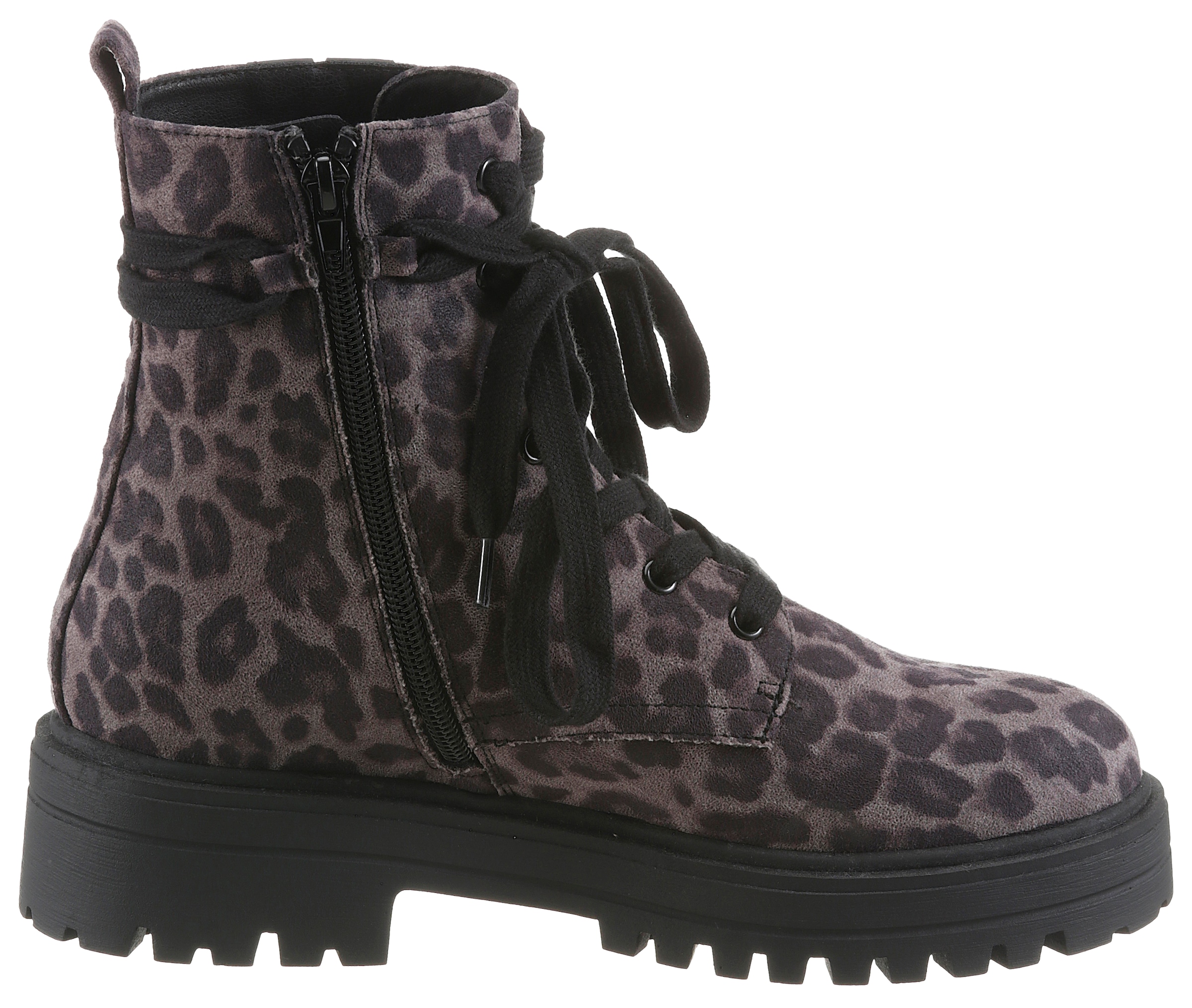 Aniston SHOES Schnürboots  Ankle Boots mit Reissverschluss, im Animal Print - NEUE KOLLEKTION