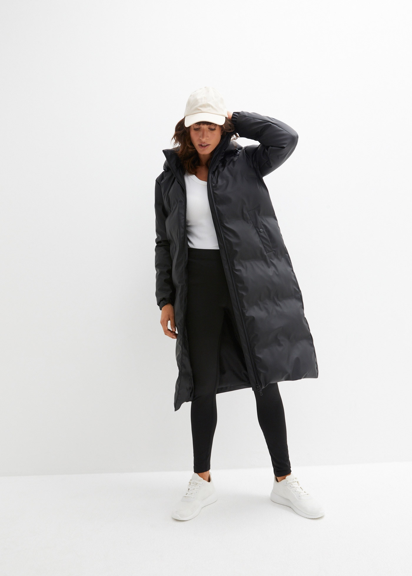 bonprix Manteau de pluie mit 2-Wege-Reissverschluss, Oversize-Passform, mit Stehkragen