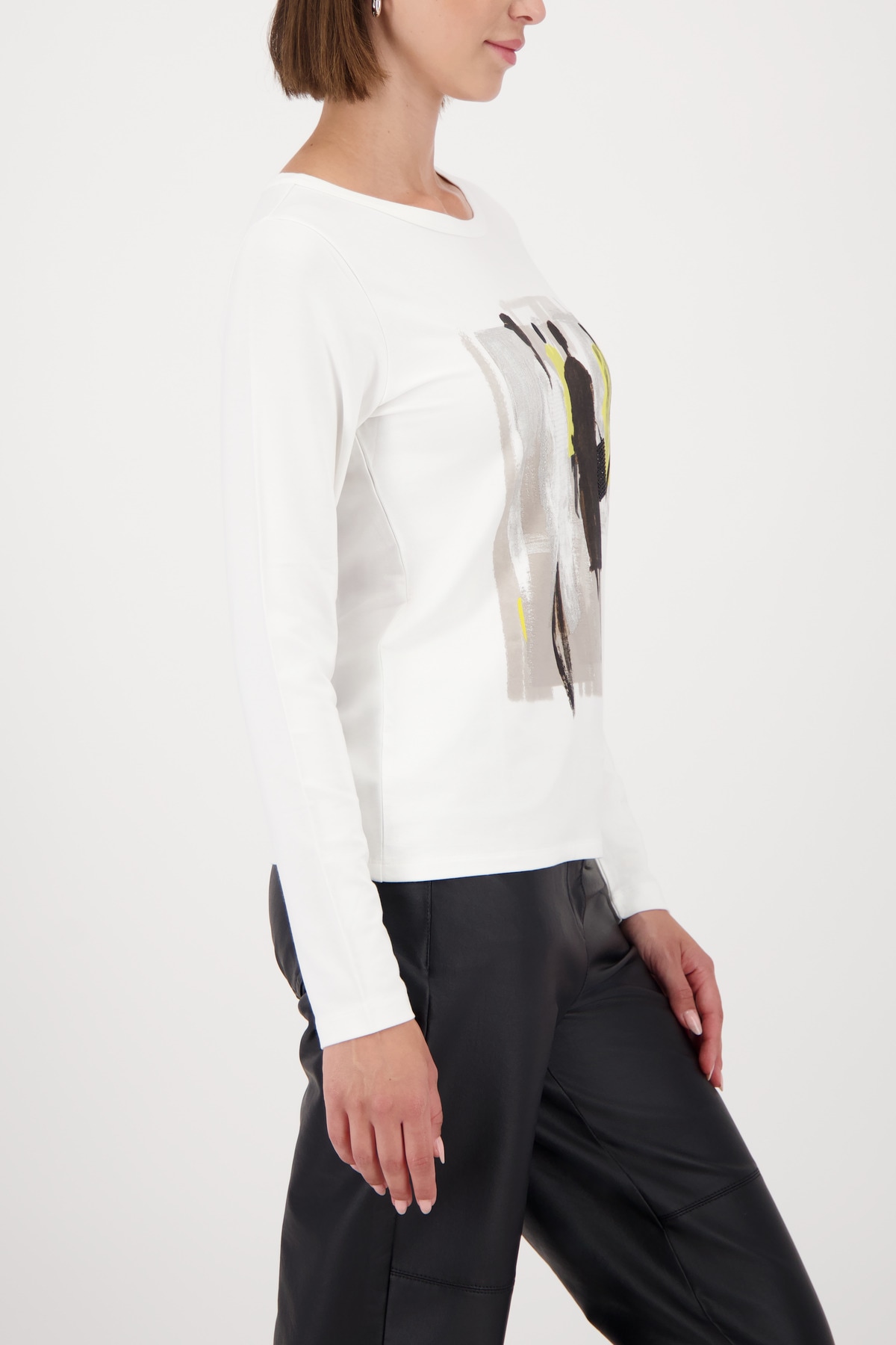 Monari T-shirt à manches longues Regular fit mit Rundhalsausschnitt