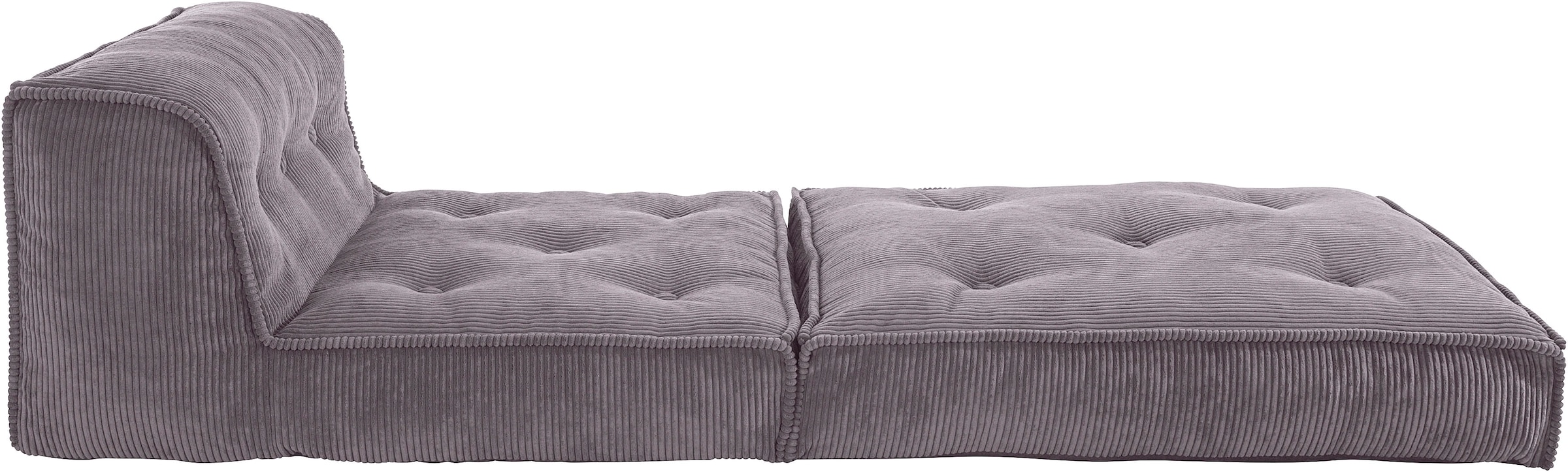 INOSIGN Sessel »Pia« Loungesessel aus Cord, in 2 Grössen, Pouf-Funktion.