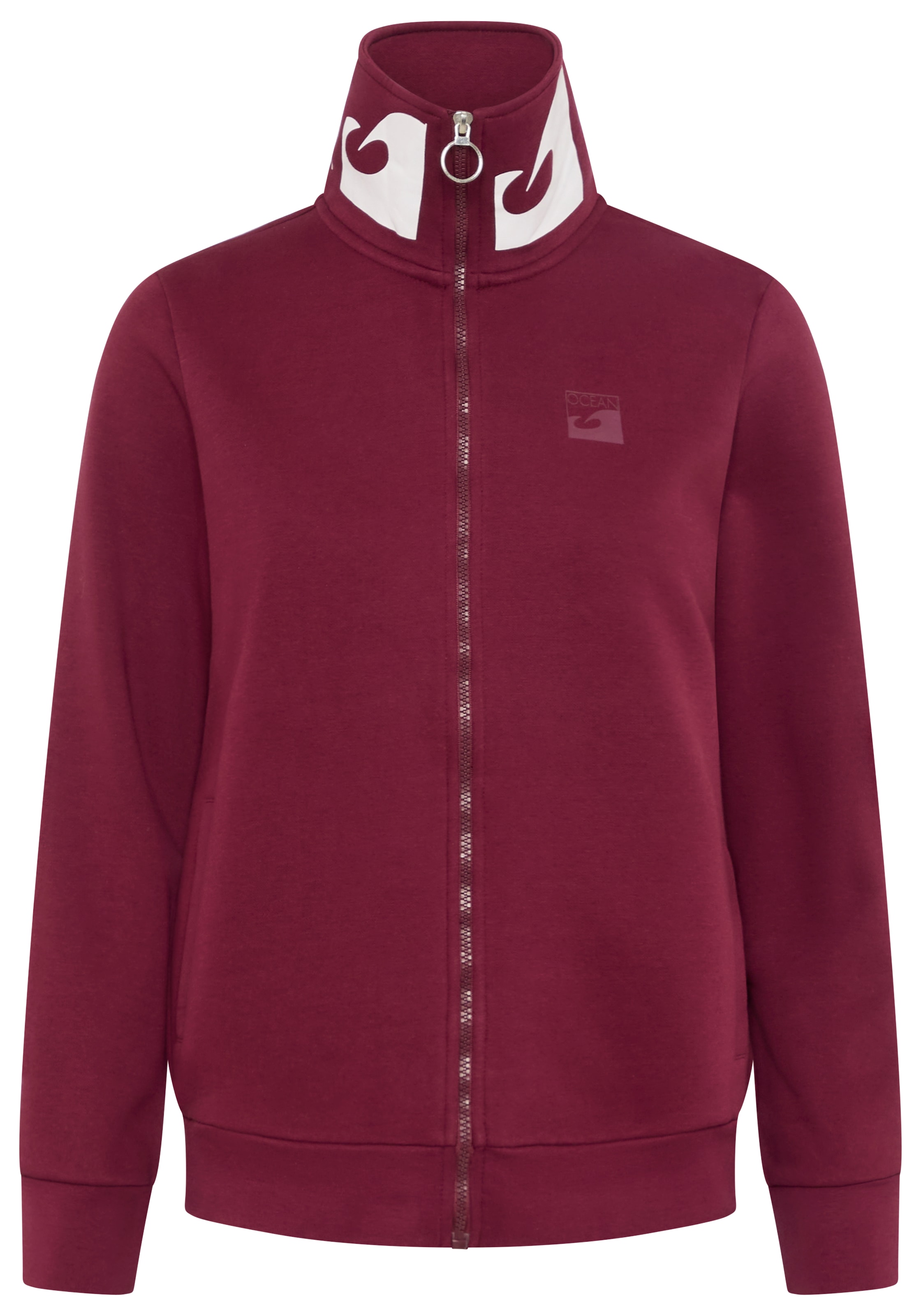 Ocean Sportswear Sweatjacke mit bedrucktem Kragen, in kuscheliger Sweatware, mit Eingriffstaschen