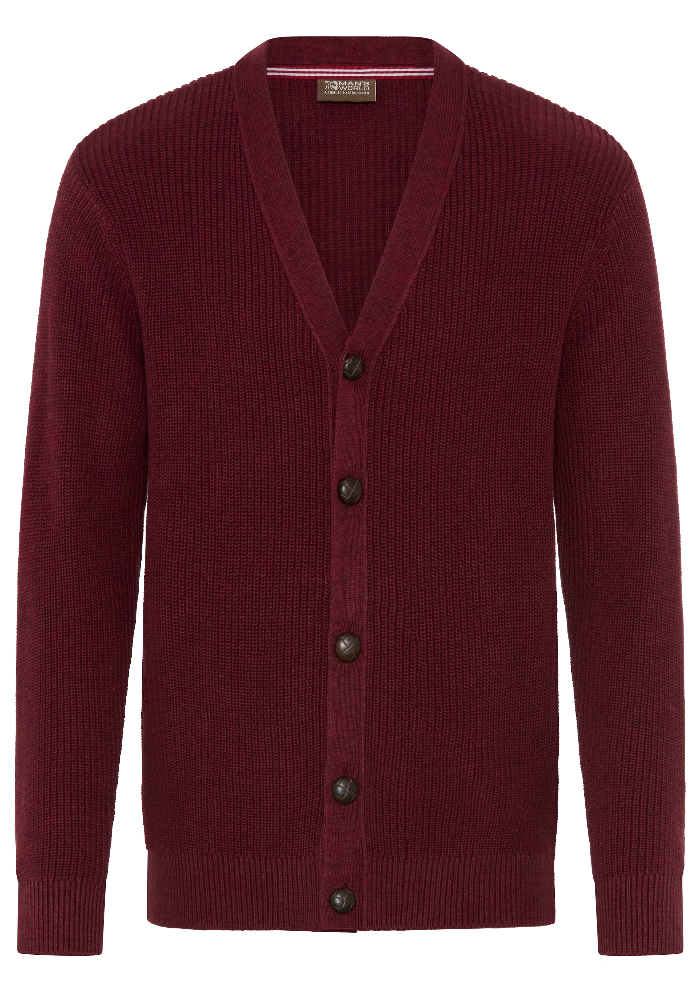 Man's World Veste en tricot »Neue Kollektion! Highlight Rippenqualität« coupe régulière, aspect chiné, avec patte de boutonnage, manches longues
