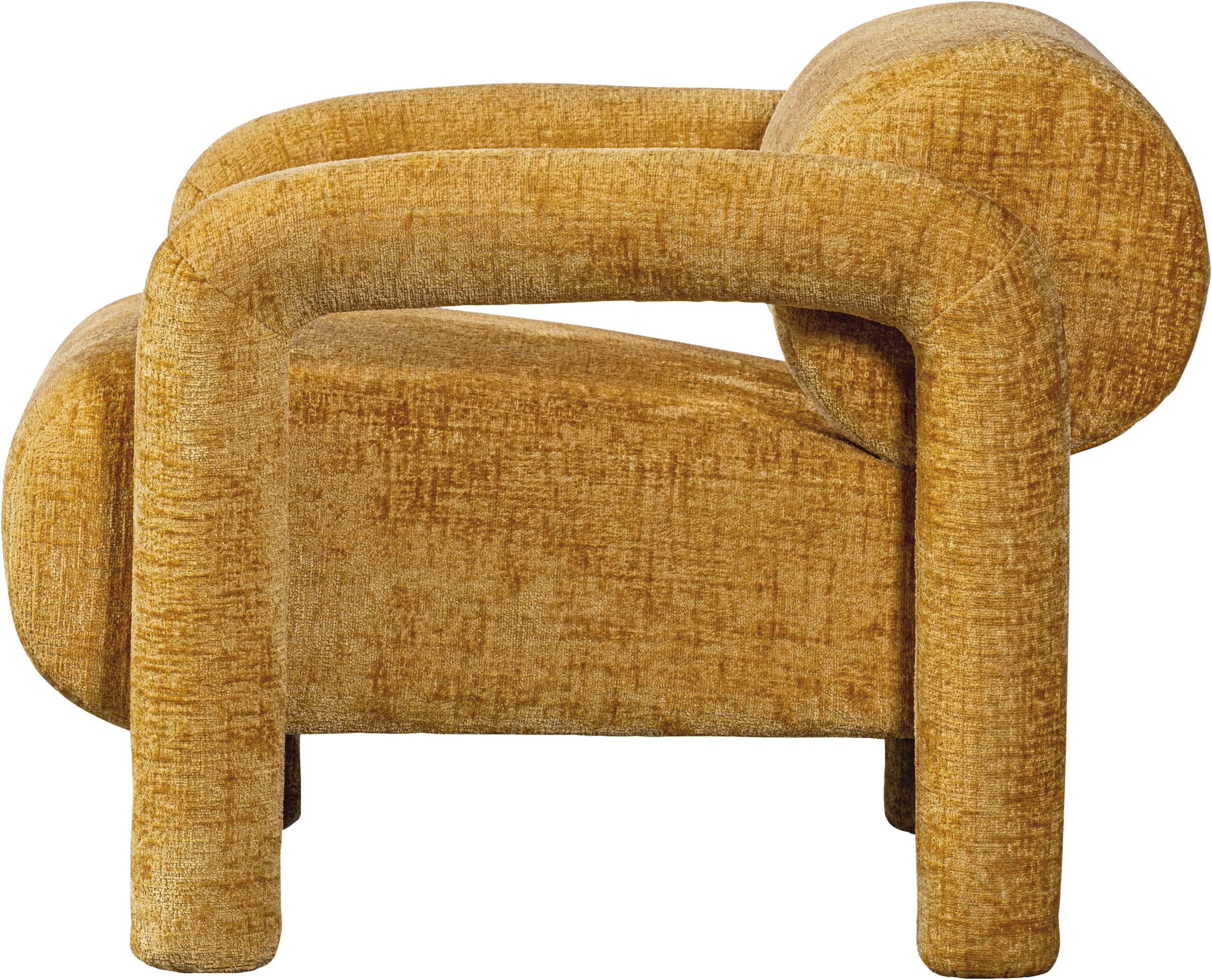 WOOOD Fauteuil lounge »Lenny mit Grobstruktur-Velvetbezug und Armlehnen B 76 x T 82 x H 65 cm« Très haute résistance à l'usure, capacité de charge 120 kg, entretien obligatoire