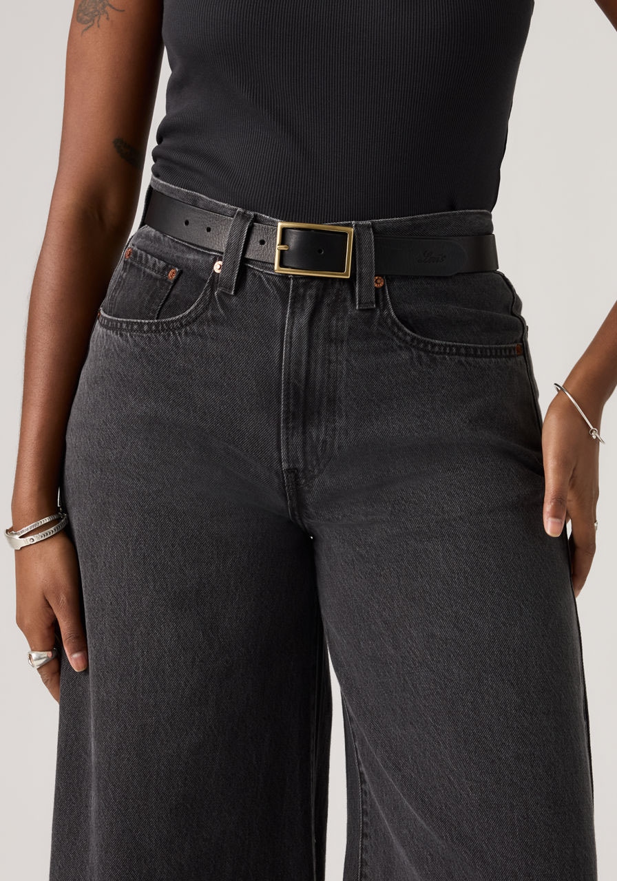 Levi's® Ceinture en cuir »RECTANGLE BELT« mit goldfarbener Schliesse und Logoprägung