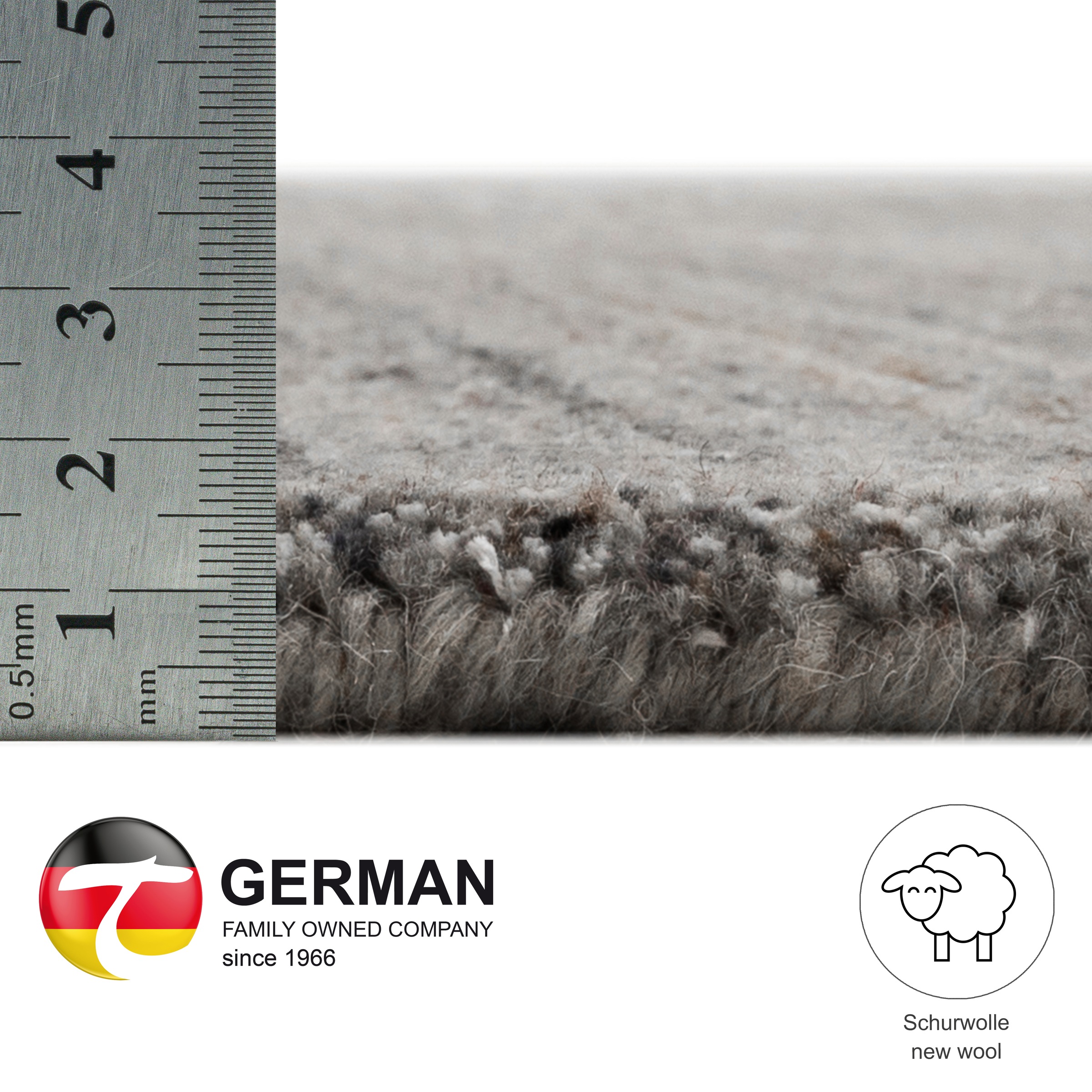 THEKO Tapis »San Diego« Rectangulaire 13 mm Höhe handgewebt, 60% Wolle, Knüpfoptik, meliert, leichter seidiger Glanz