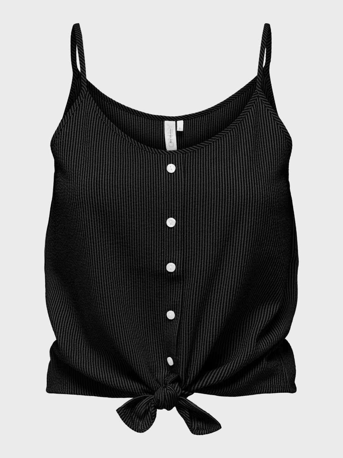 ONLY Top à bretelles »ONLLECEY SL KNOT SINGLET NOOS WVN« mélange de matériaux, coupe régulière