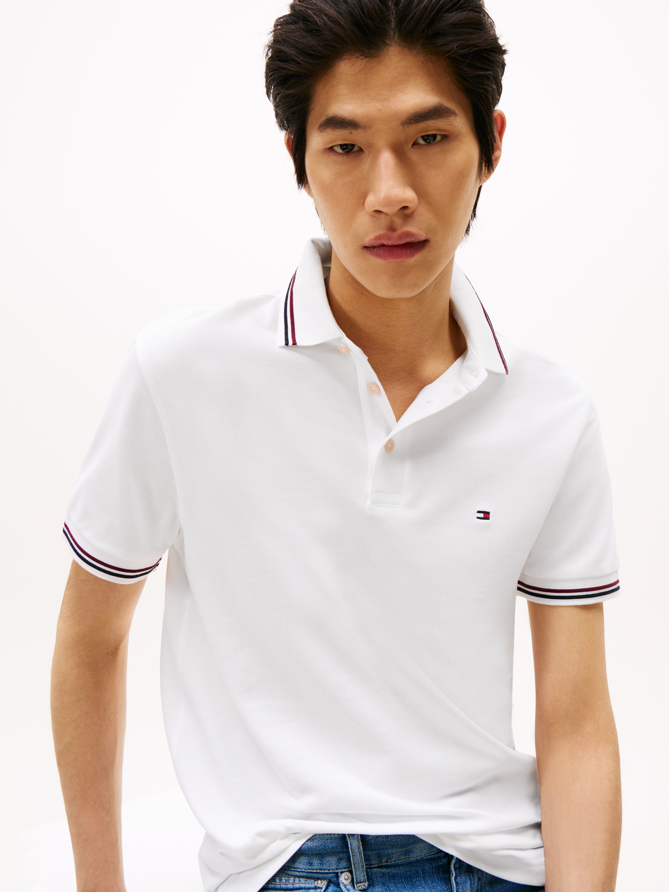 Tommy Hilfiger Polo »TIPPED SLIM FIT POLO« avec détails contrastés