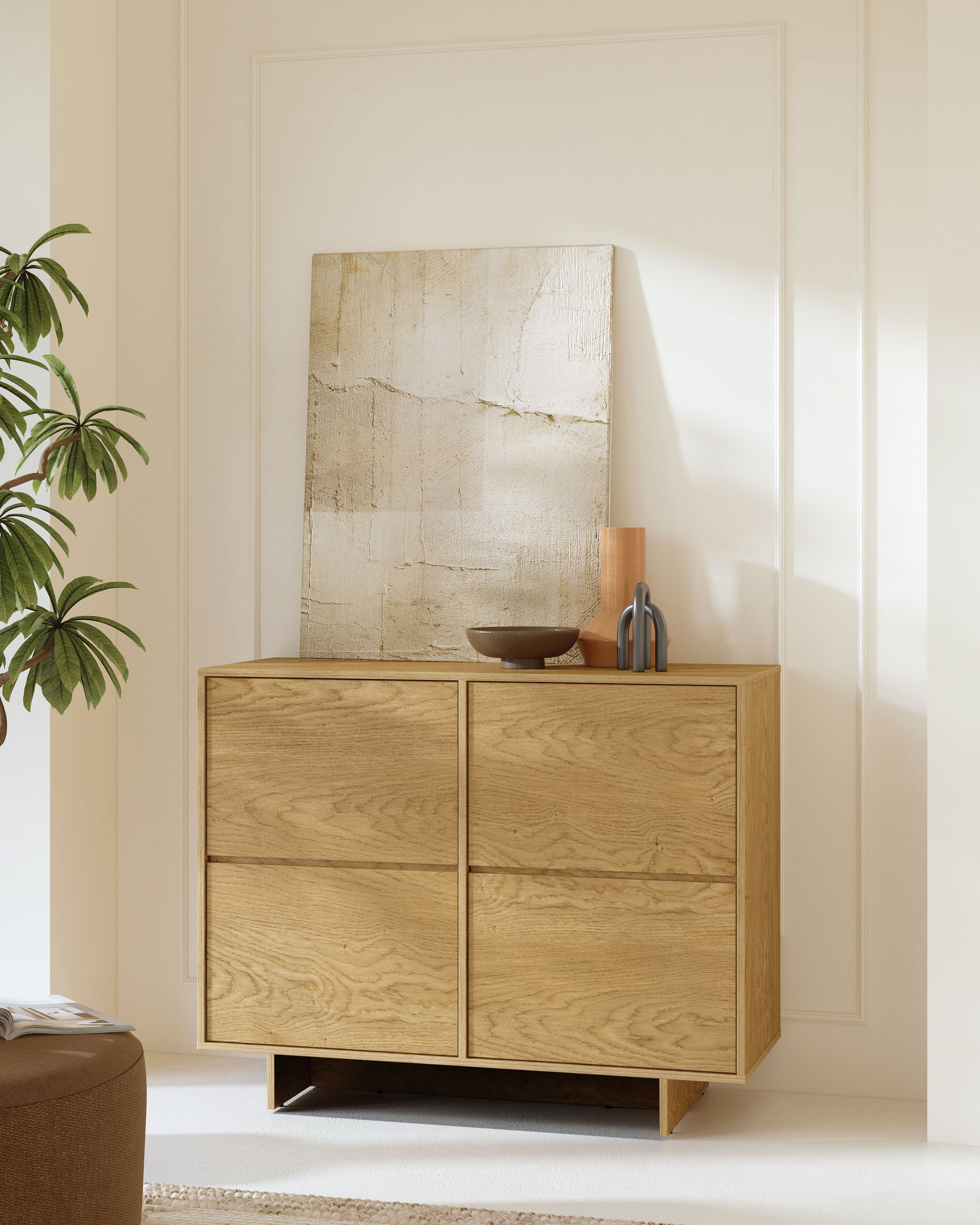 GOODproduct Buffet »Tatami, Stilvolle, moderne grifflose Kommode 2 Türen, Breite 111cm« buffet avec beaucoup de rangement, étagères réglables, fonction push-to-open