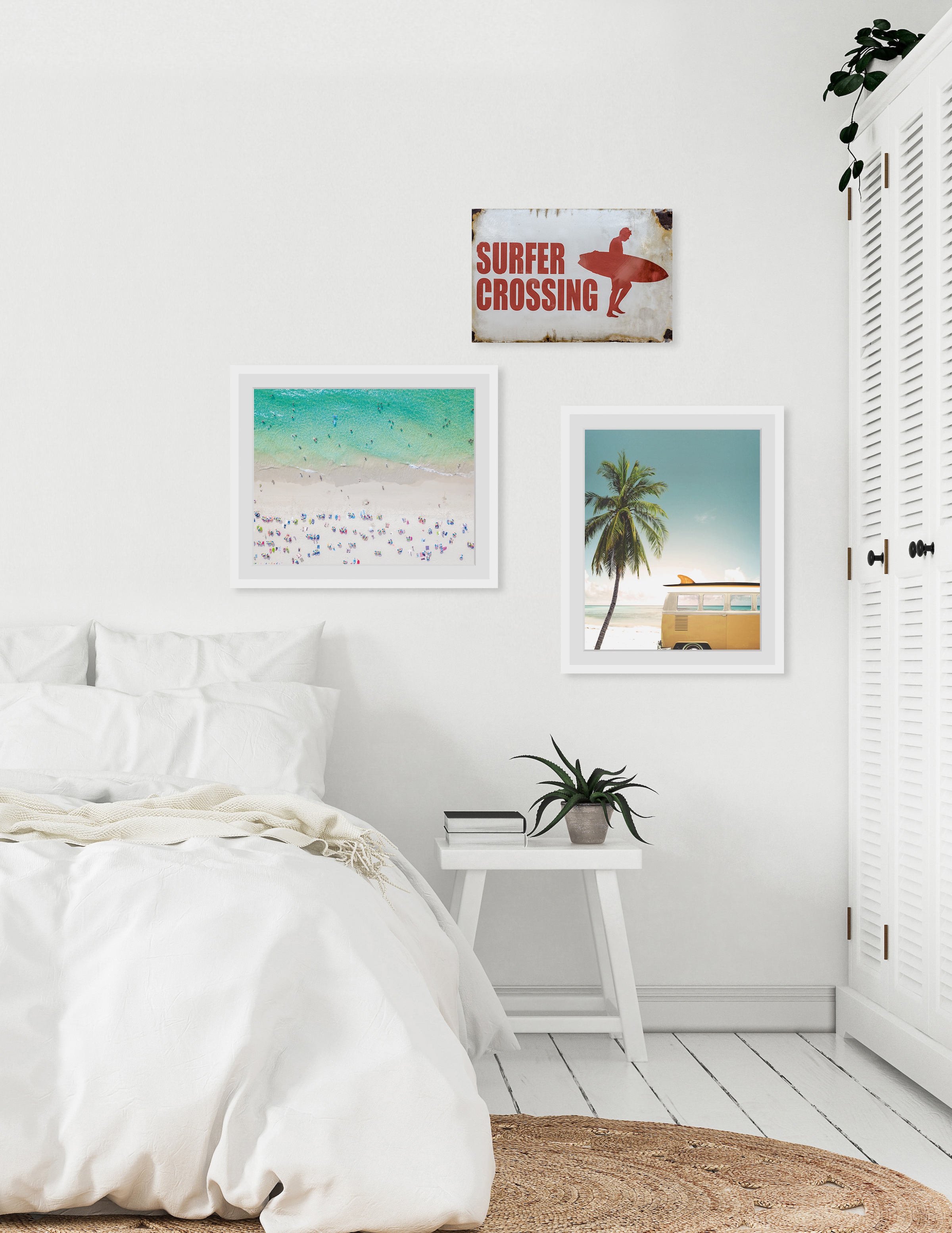 queence Tableau métallique »SURFER CROSSING« Blechschilder