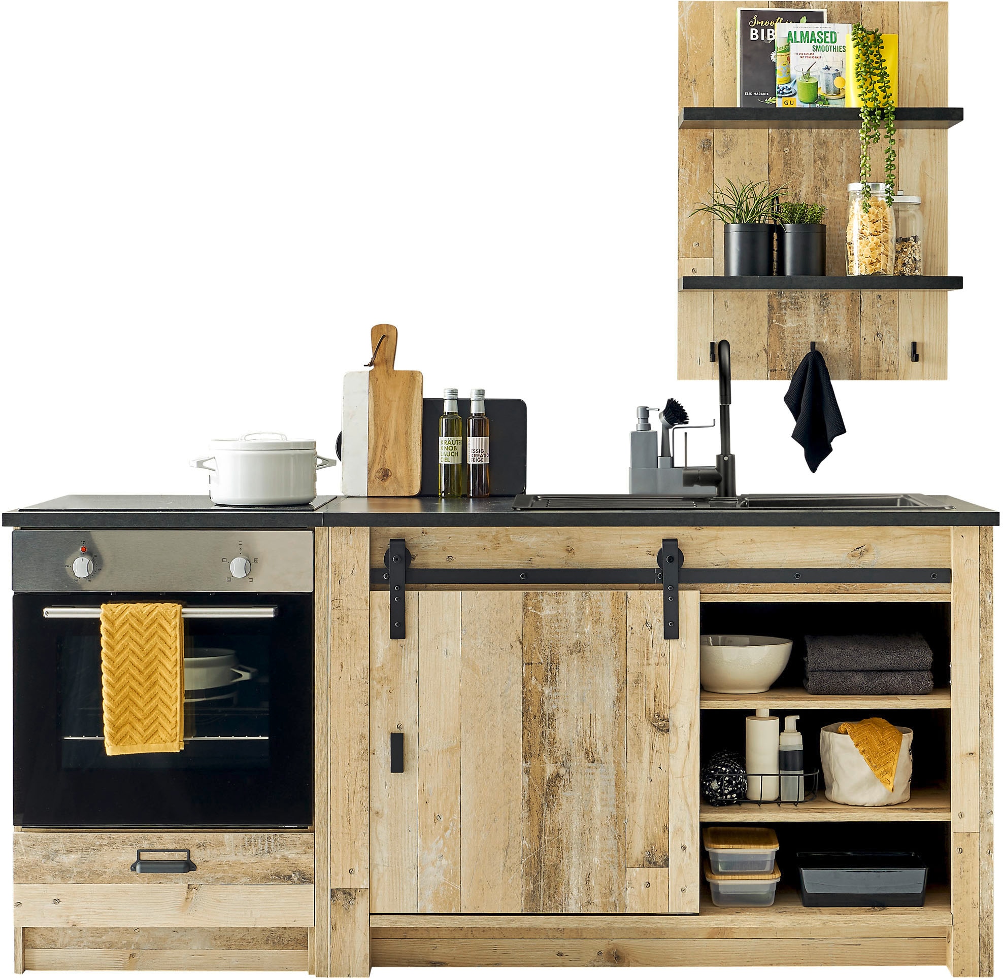 Home affaire Kitchenette »Sherwood« Breite 196 cm, mit Herdumbauschrank, ohne E-Geräte