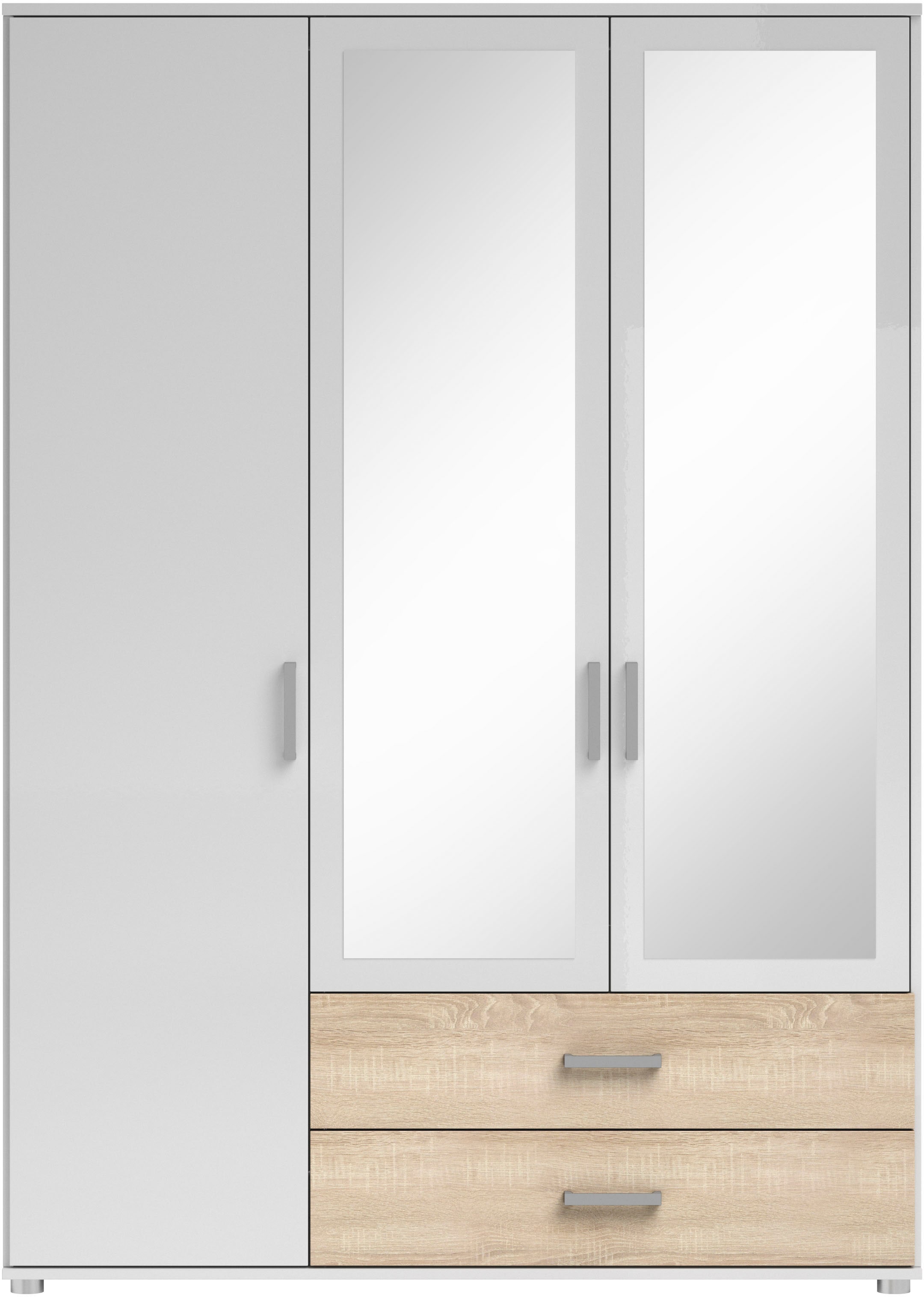 Schlafkontor »Ivar Kleiderschrank mit Spiegel« inklusive 2 Spiegeltüren und 2 farblich abgesetzten Schubkästen