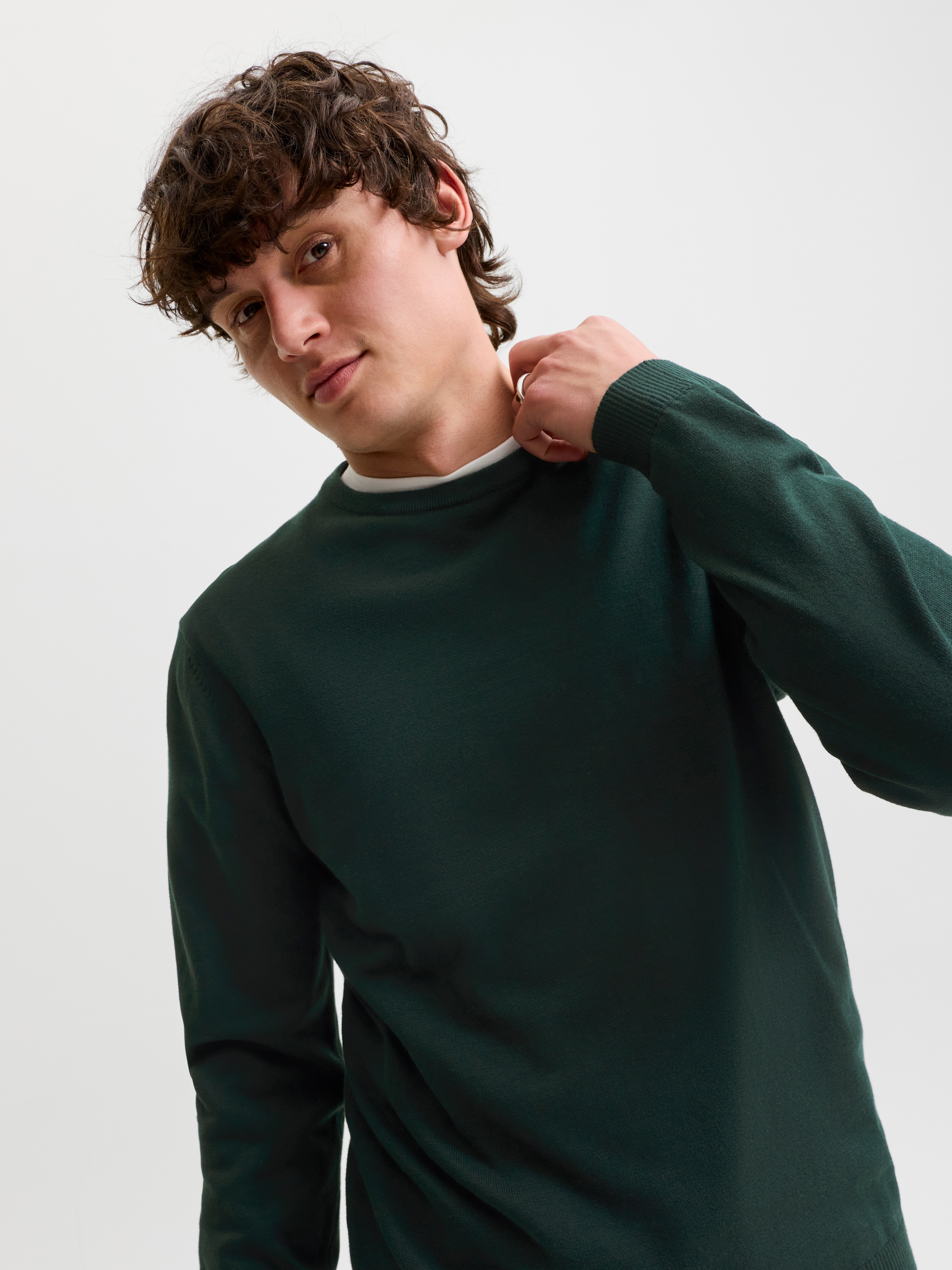Jack & Jones Rundhalspullover »JJEBASIC KNIT CREW NECK NOOS« Baumwolle, regular fit