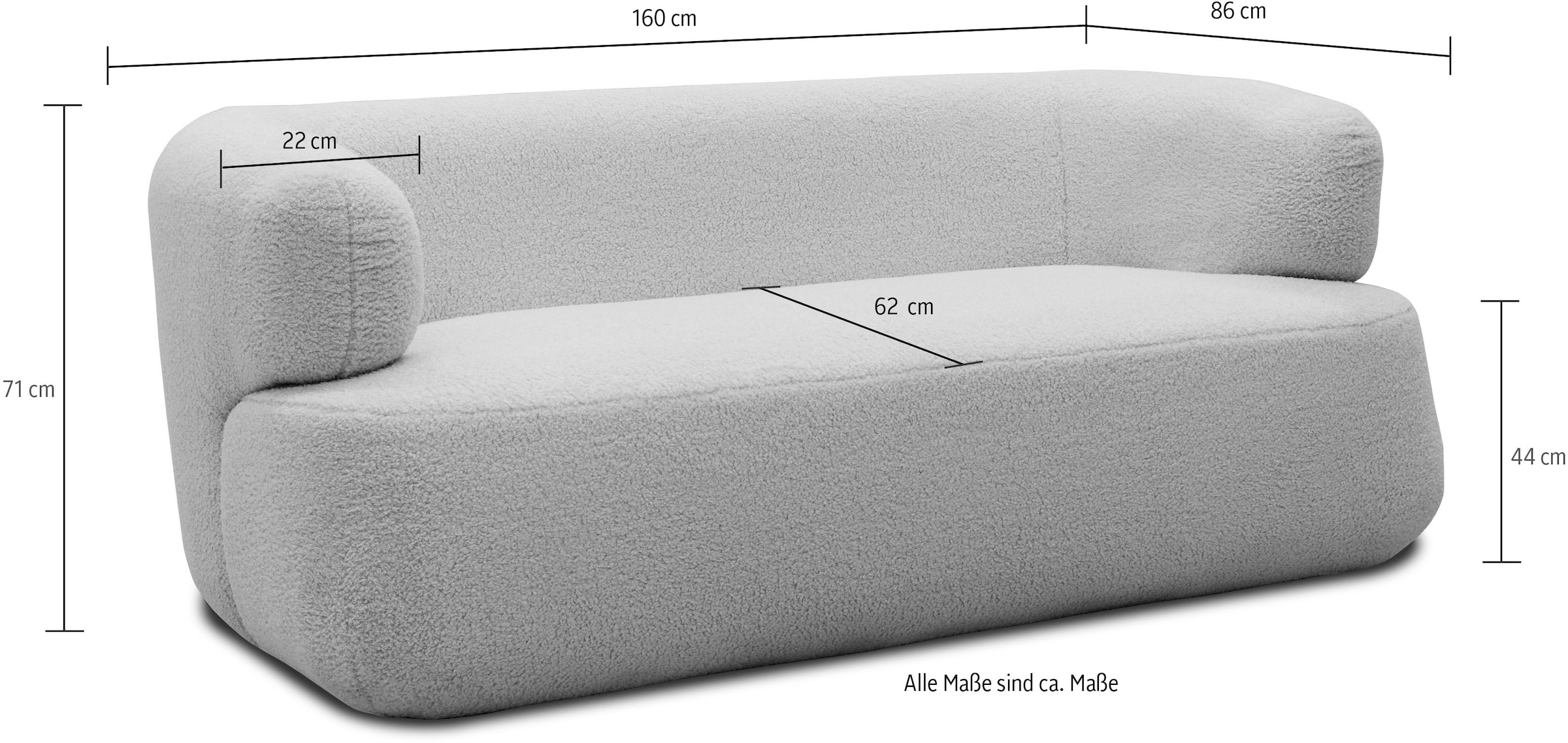 DOMO collection 2-places »800012 Designsofa, komfortabel und elegant, organische Formensprache« Formschöner 2-Sitzer