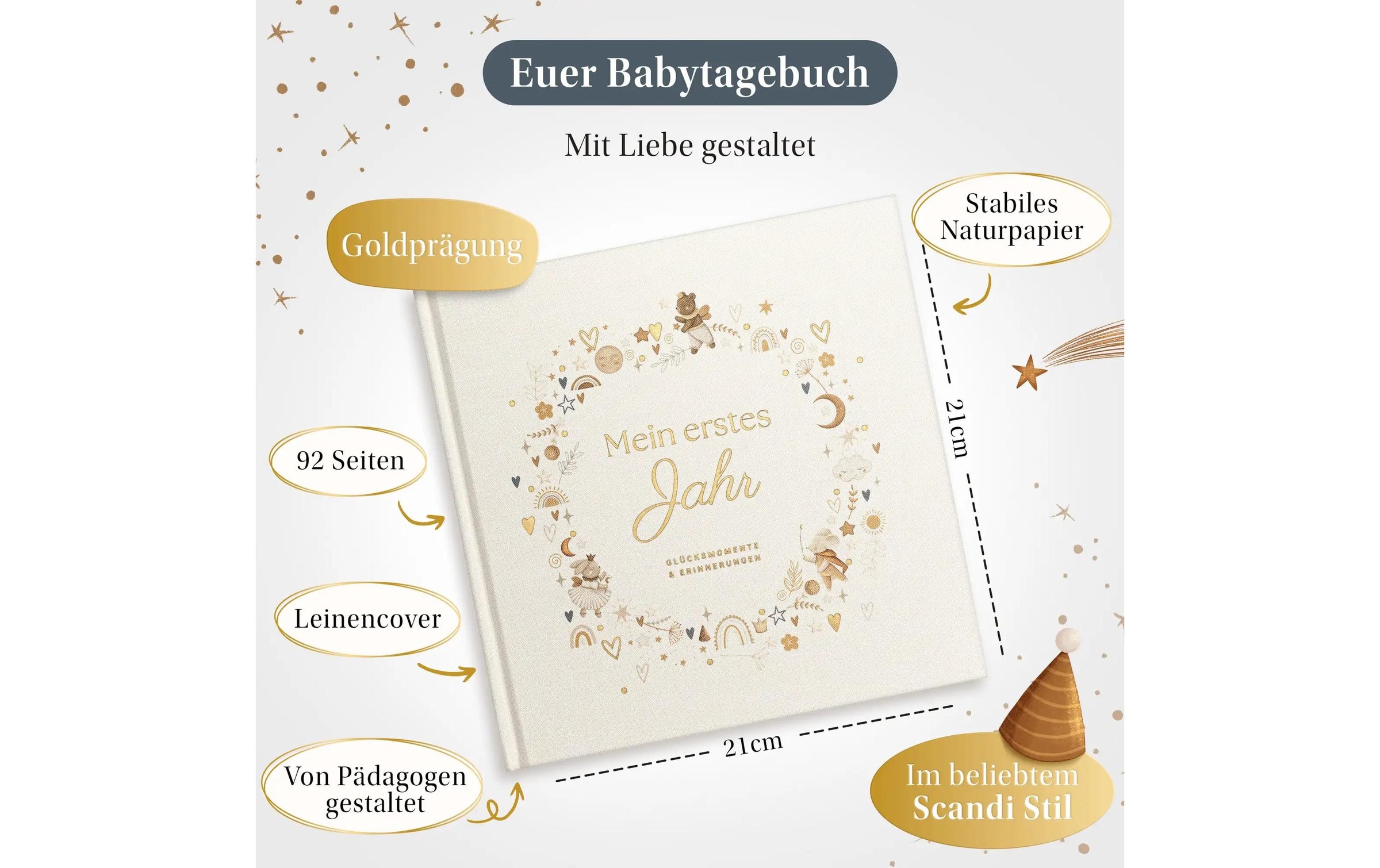   Fotoalbum »Eulentaler Scandi Gold Leinen, 92 Seiten«