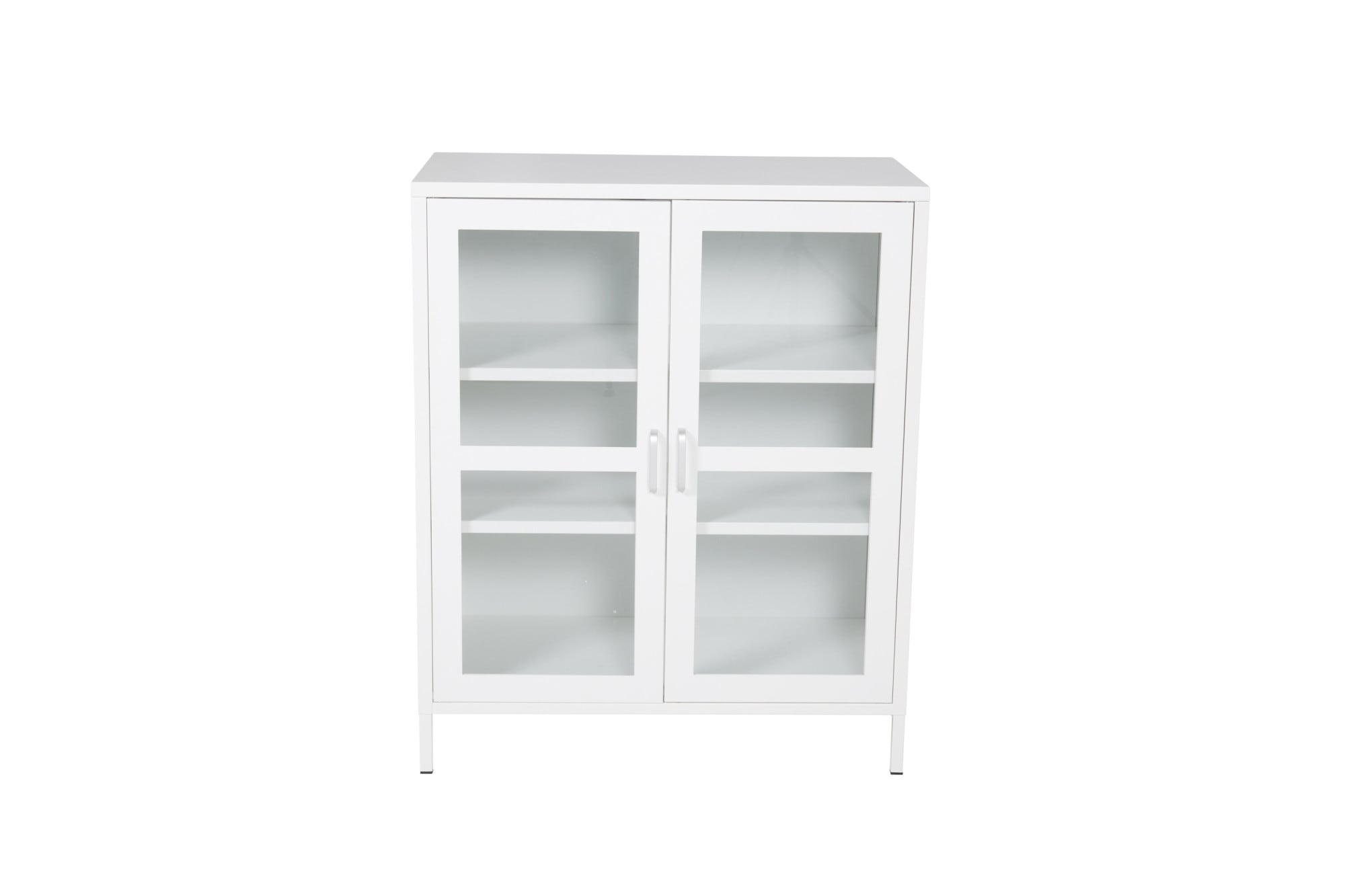 Venture Home Vitrines »Acero, Stauraumschrank, 2 Glas-Türen, Höhe 97 cm« Revêtement en poudre, transparent, poignée argentée, moderne