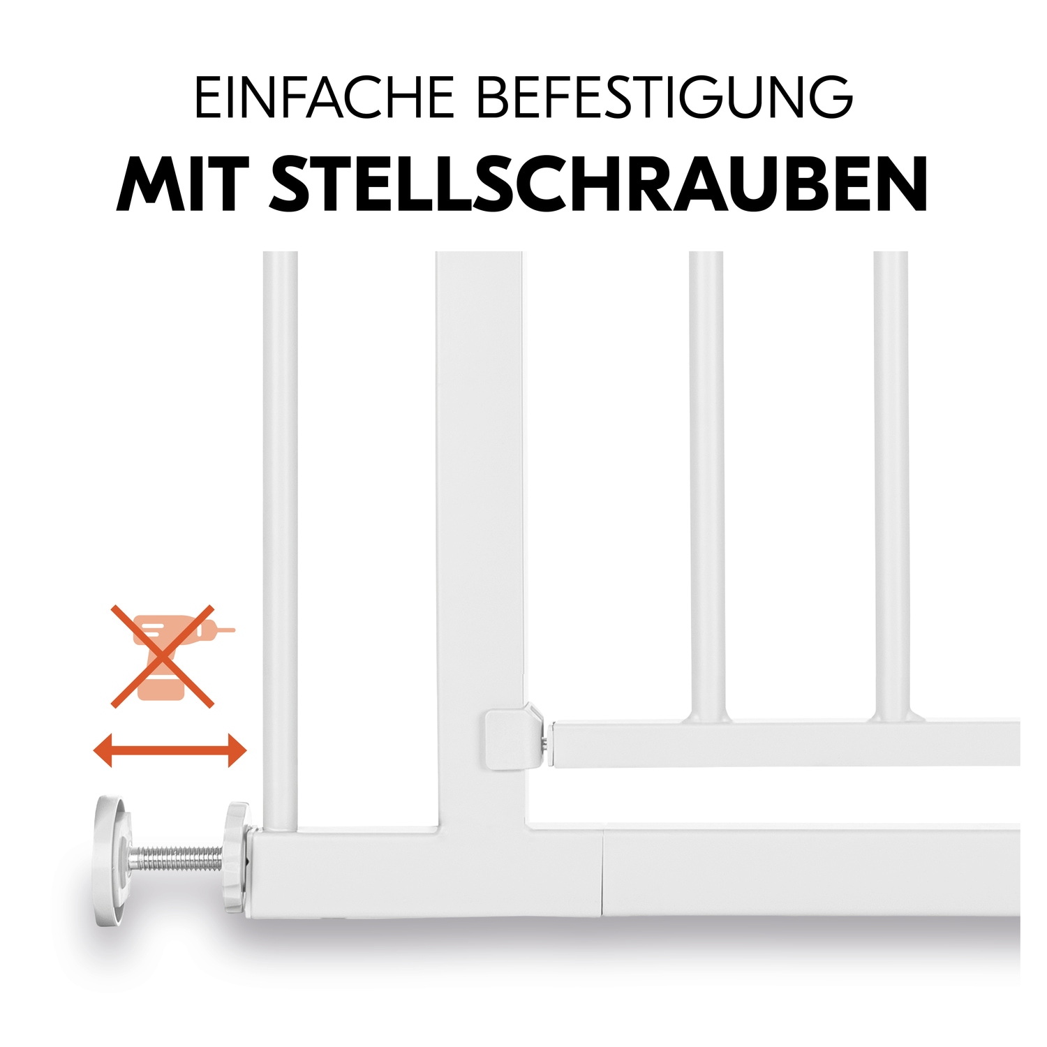 Hauck Türschutzgitter »Open N Stop 2, White« auch als Treppenschutzgitter verwendbar; 75-80 cm, erweiterbar