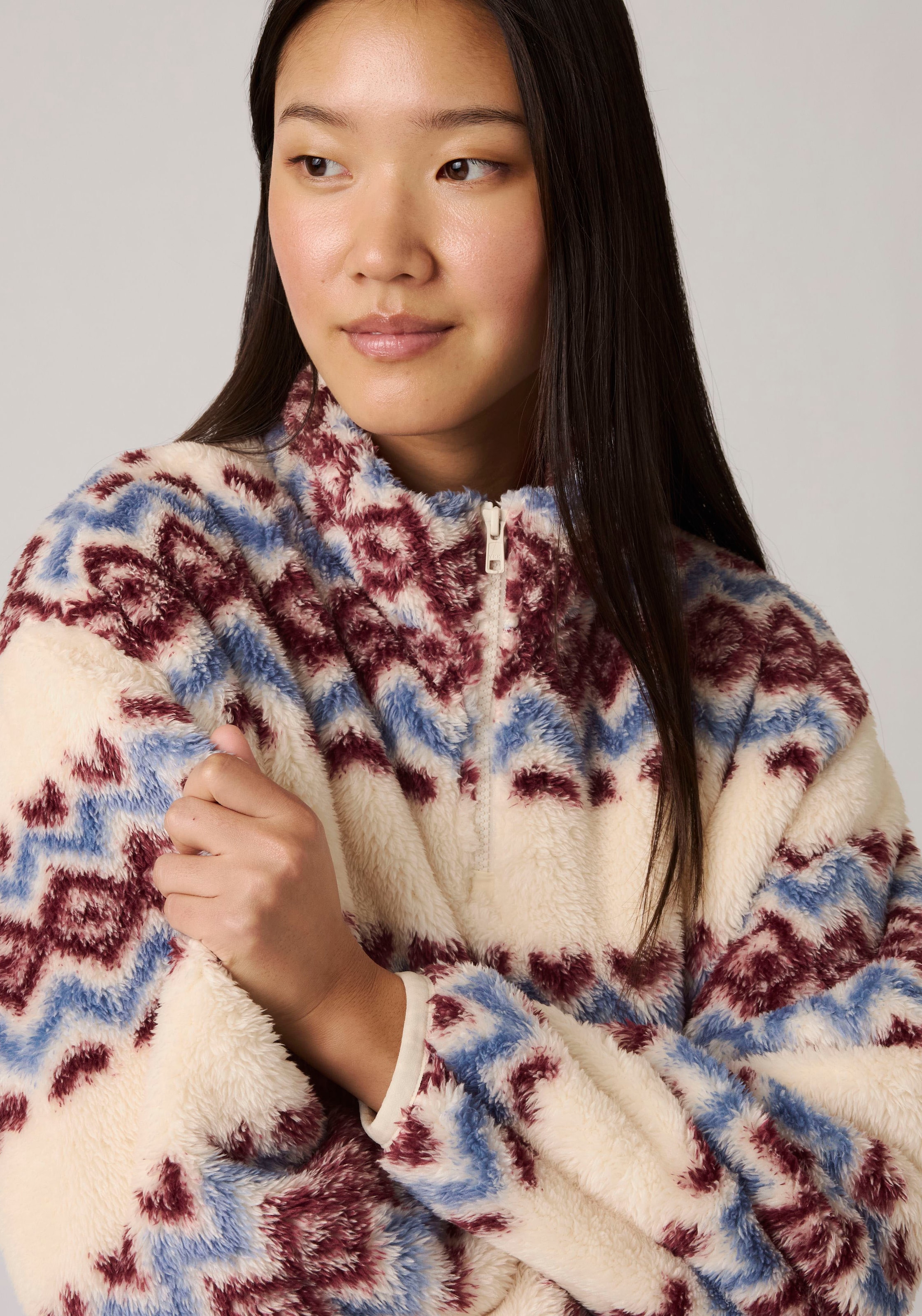 Levi's® Pull en polaire »GEMMA SHERPA 1/4 ZIP«, ourlet réglable en largeur
