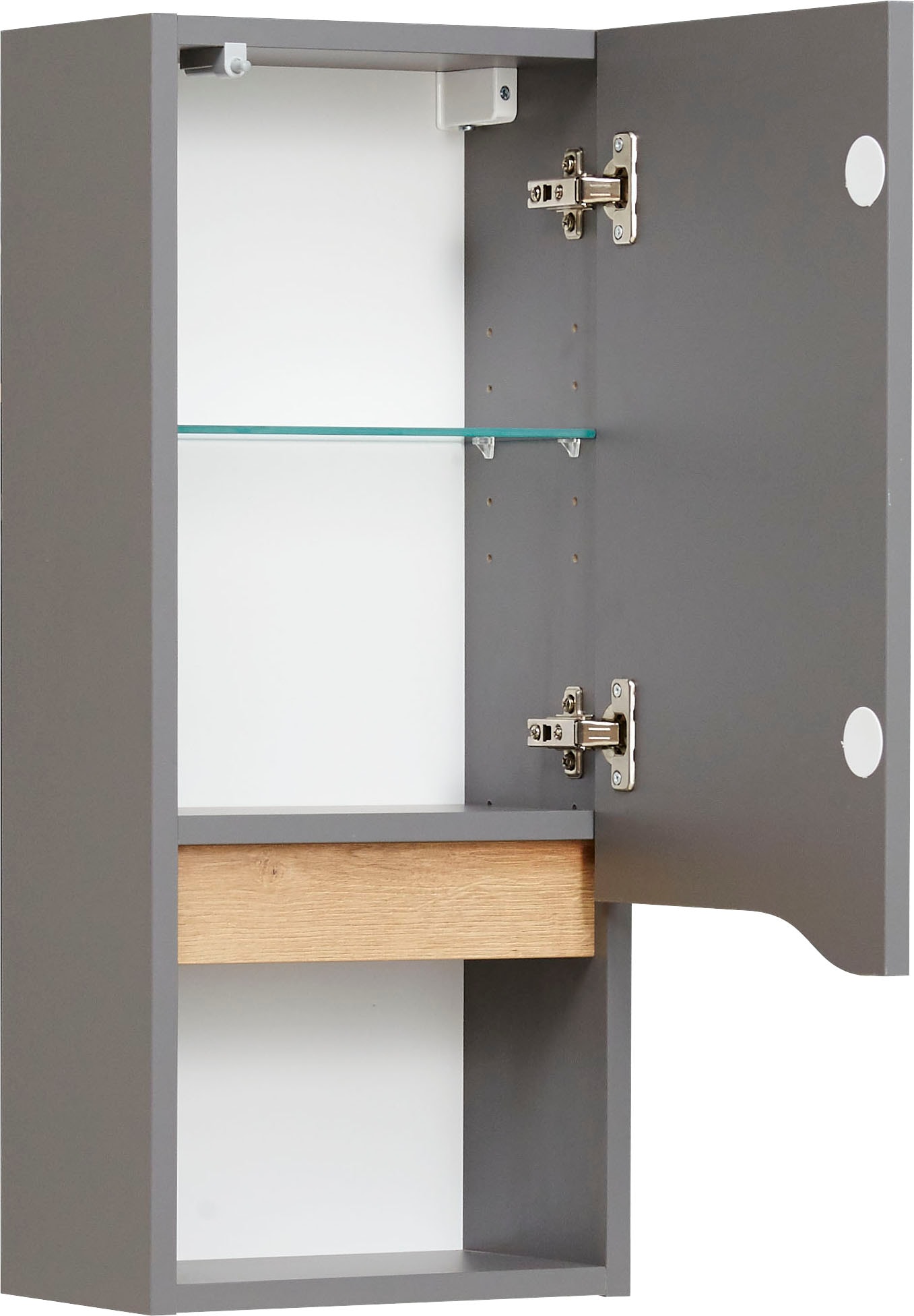 Saphir Armoire suspendue »Quickset Wand-Badschrank 30 cm breit mit 1 Tür, 1 offenes Fach« Armoire suspendue de salle de bain avec amortisseur de porte, sans poignée